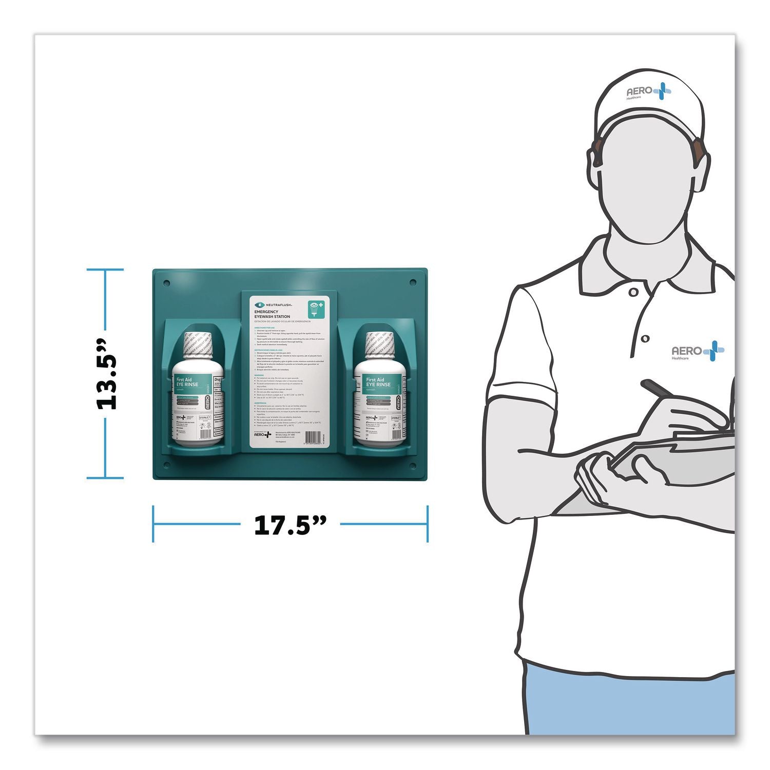 Two-Bottle Wall Station, 16 Oz Bottle, 2 Bottles/Station