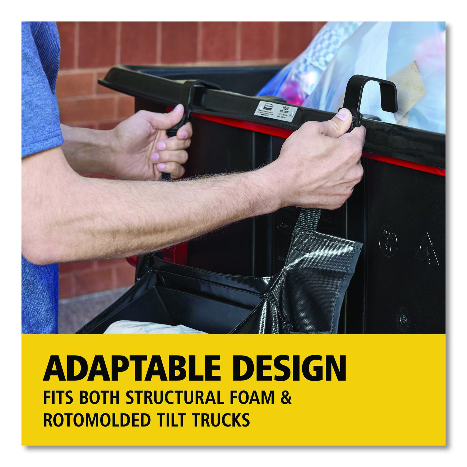 Tilt Truck Bag Organizer For Structural Foam And Rotomolded Tilt Trucks, 5.37 X 12, Black, 6/Carton