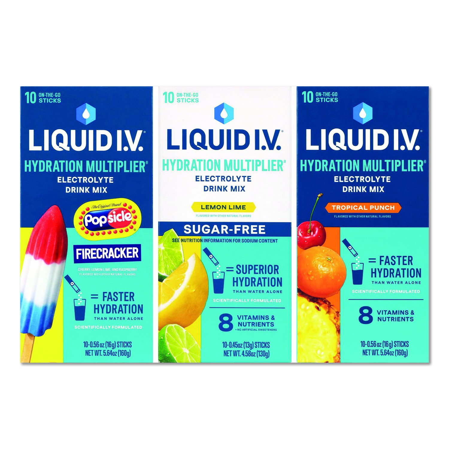 Hydration Multiplier Electrolyte Drink Mix Variety Pack, Assorted Flavors, Yields 16 Oz Per Stick, 30 Sticks/Carton