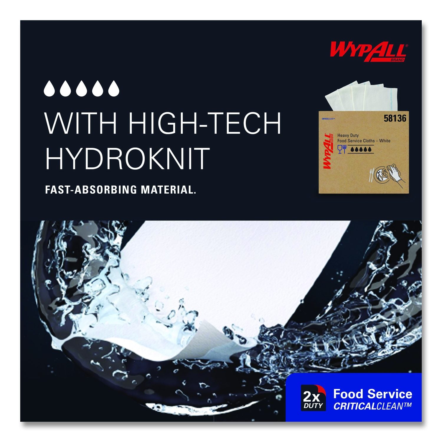 Heavy-Duty Foodservice Cloths, 1-Ply, 12.5 X 15, White, 300 Sheets/Box