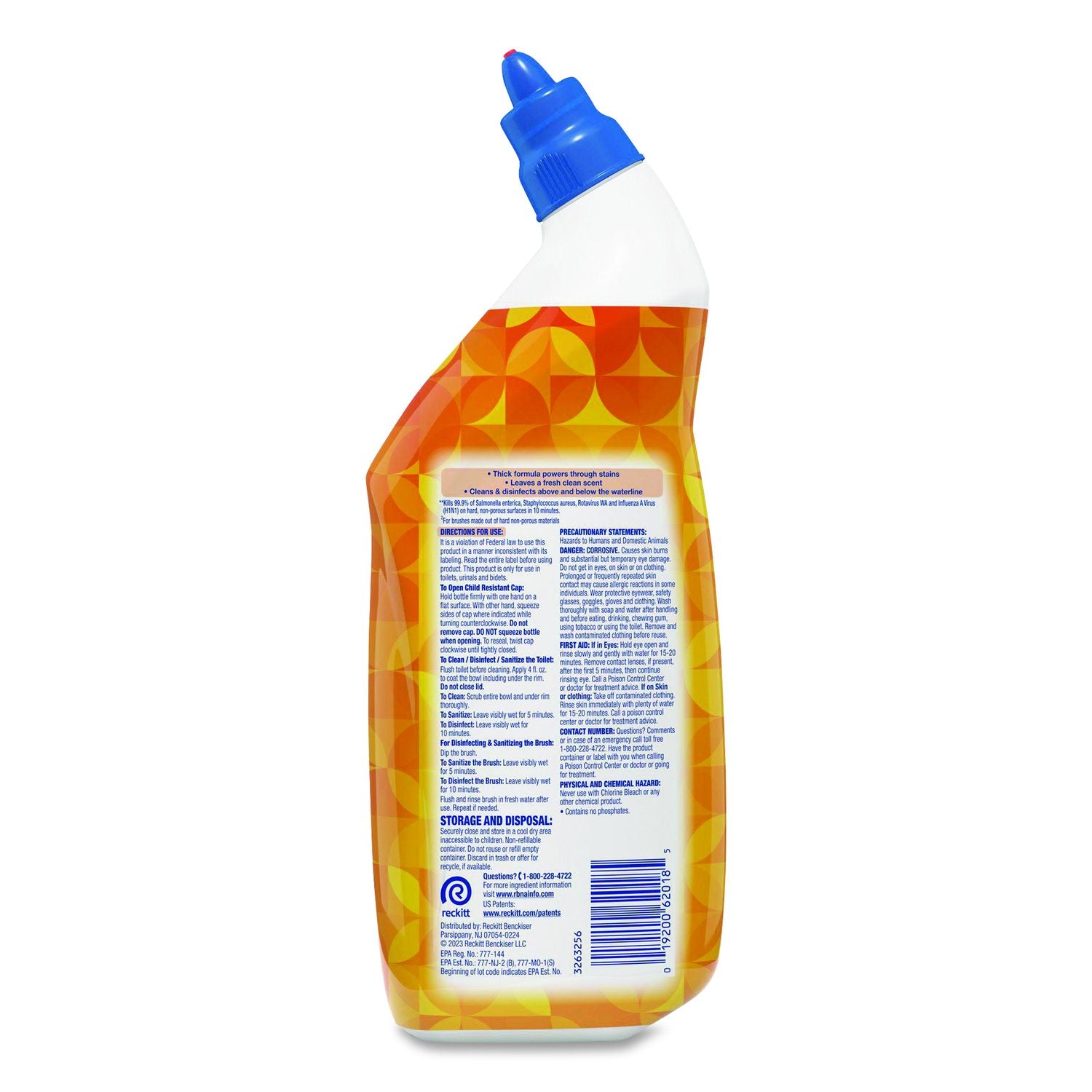 Clinging Gel Brand New Day Toilet Bowl Cleaner, Mango And Hibiscus, 24 Oz Angle-Neck Bottle, 9/Carton