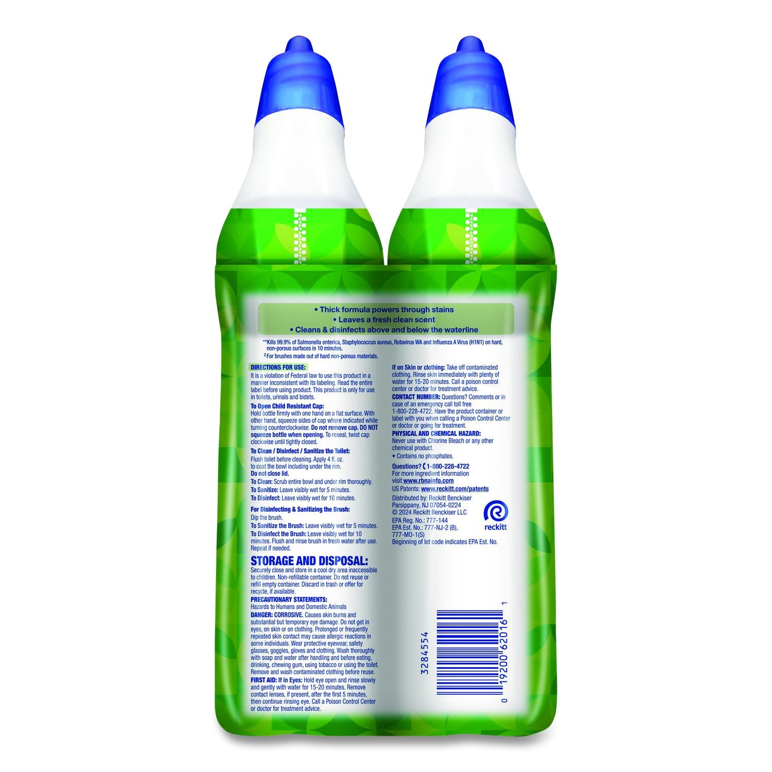 Clinging Gel Brand New Day Toilet Bowl Cleaner, Bamboo, 24 Oz Angle-Neck Bottle, 2/Pack, 4 Packs/Carton