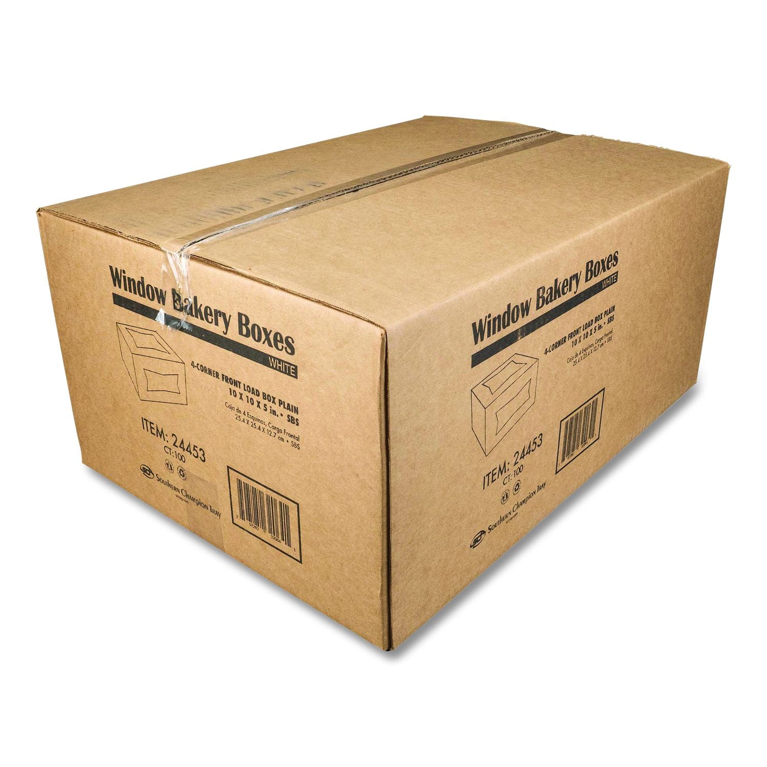 Bakery Boxes, 10 X 10 X 5, White, Paper, 100/Carton
