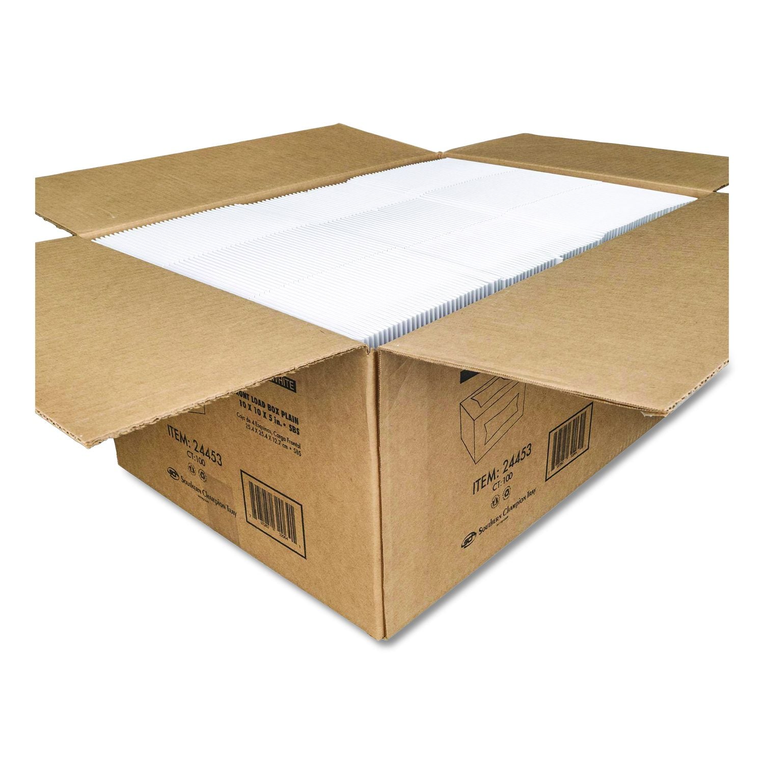 Bakery Boxes, 10 X 10 X 5, White, Paper, 100/Carton