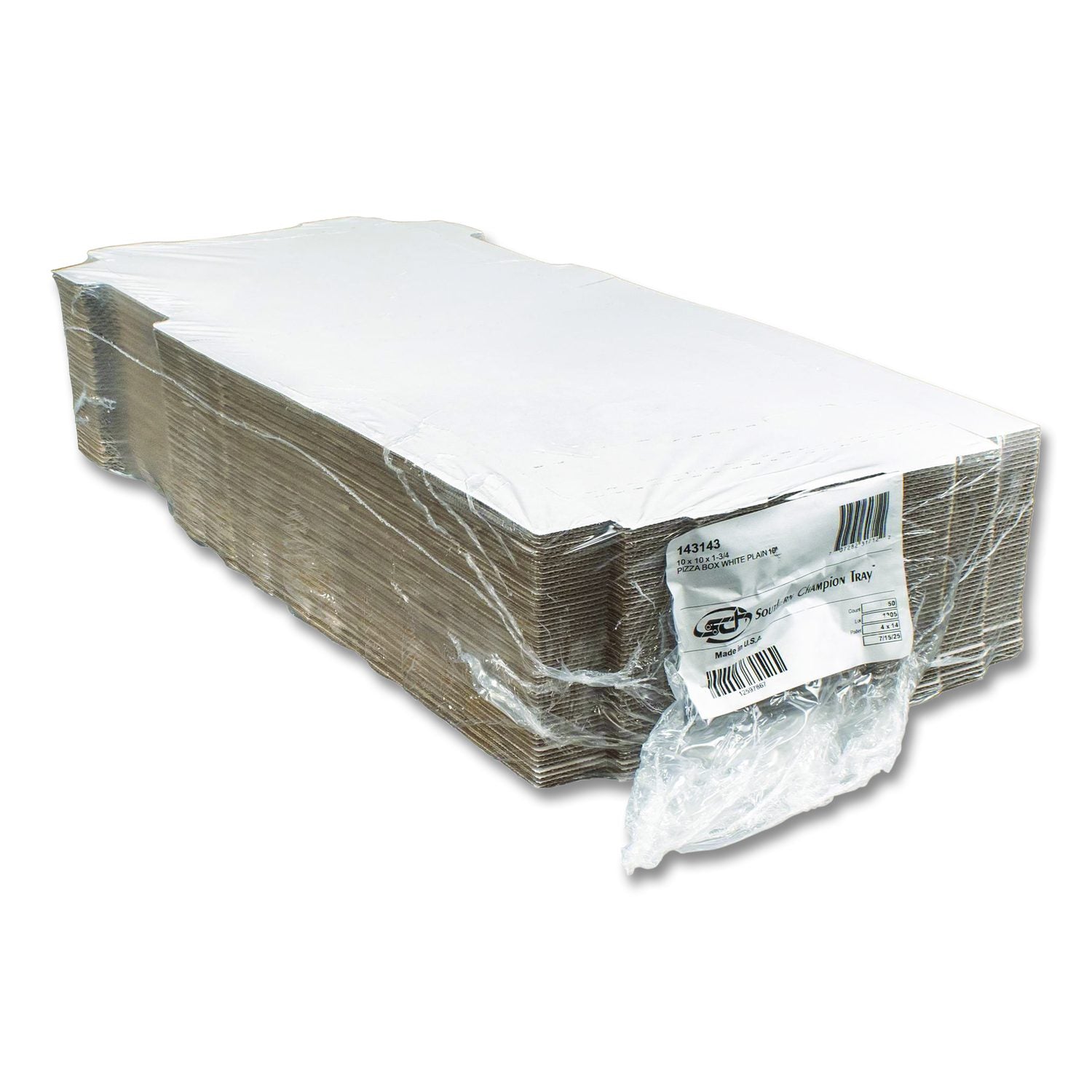 Lock-Corner Pizza Boxes, 10 X 10 X 1.75, White, Paper, 50/Carton