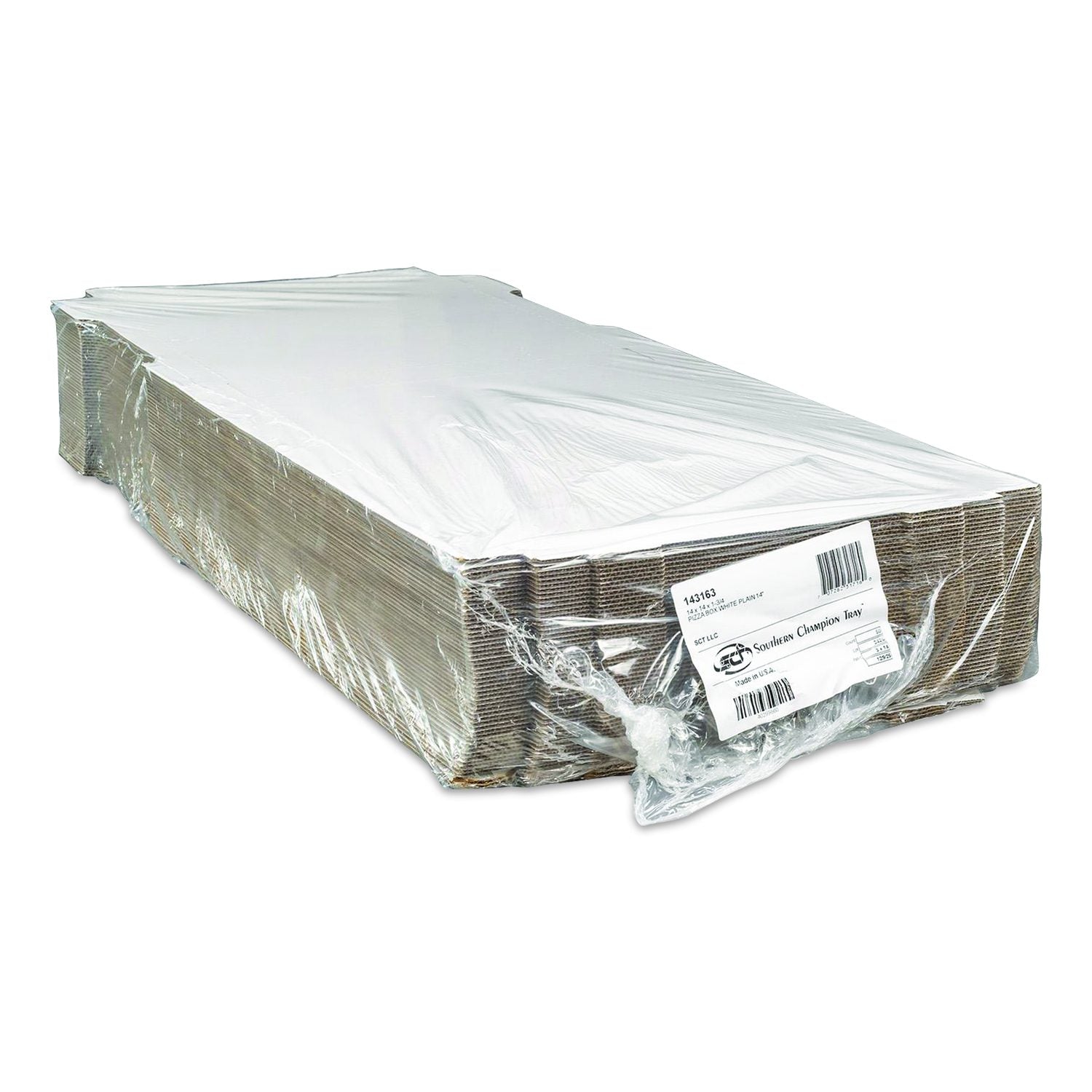 Lock-Corner Pizza Boxes, 14 X 14 X 1.75, White/Kraft, Paper, 50/Carton