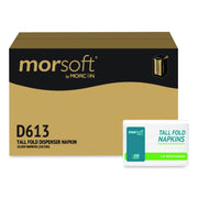 Morsoft Tall Fold Dispsenser Napkins, 1-Ply, 3.5 X 5, White, 500/Pack, 20 Packs/Carton