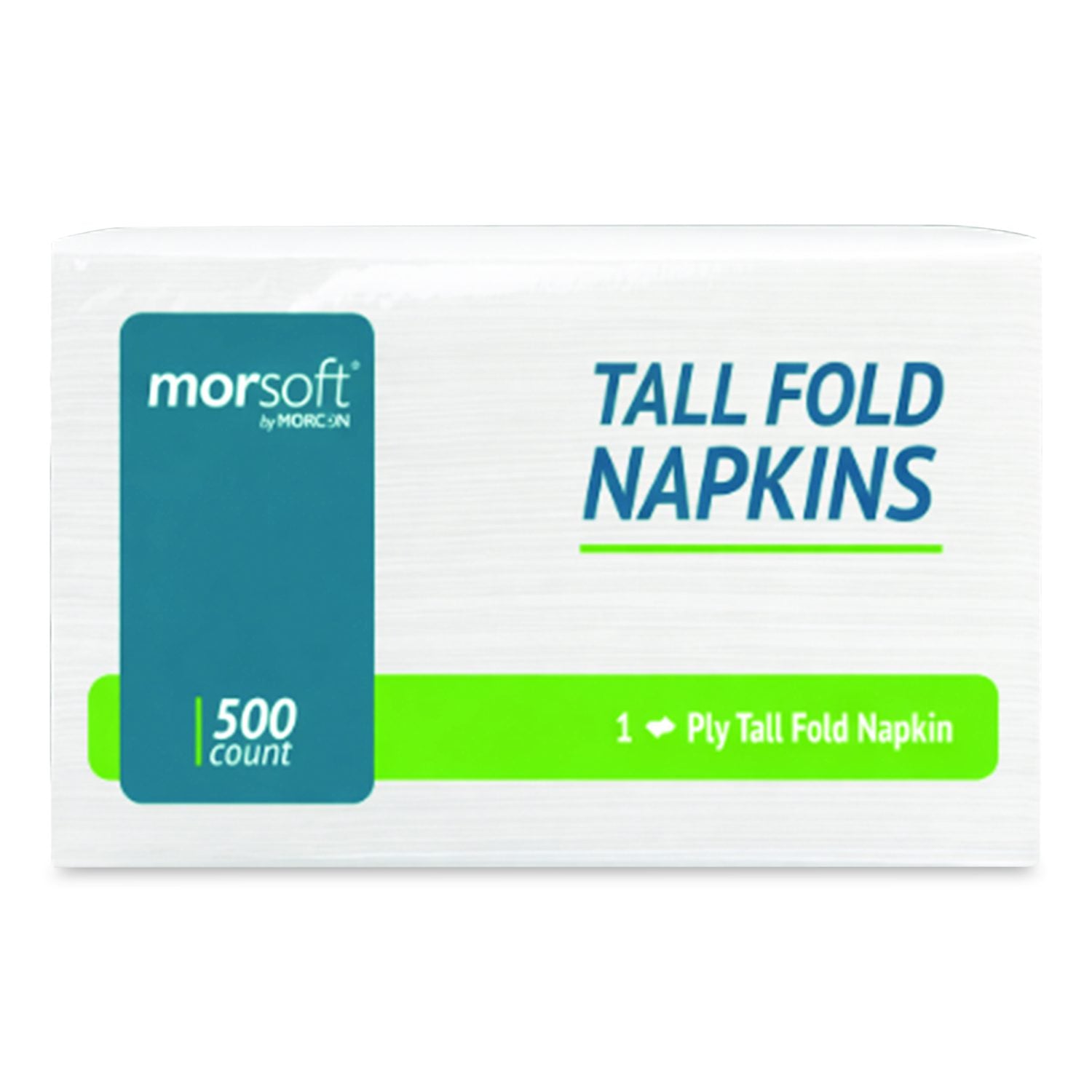 Morsoft Tall Fold Dispsenser Napkins, 1-Ply, 3.5 X 5, White, 500/Pack, 20 Packs/Carton