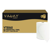 Valay Universal Hardwound Premium Roll Towel, 1-Ply, 8" X 800 Ft, White, 6 Rolls/Carton