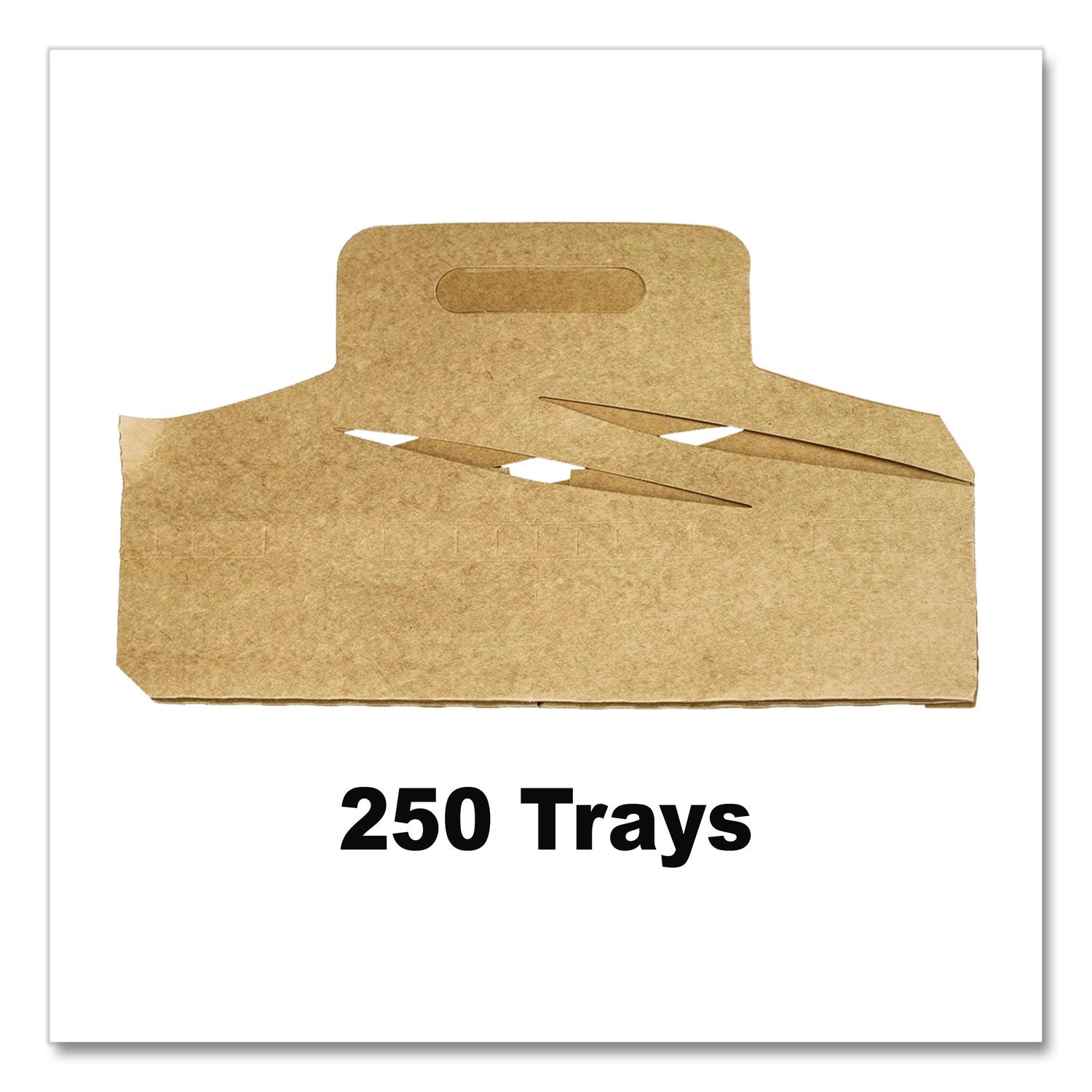 4-Corner Pop-Up Food And Drink Trays, 4 Compartments, 8 X 10.25 X 8, Brown, 250/Carton