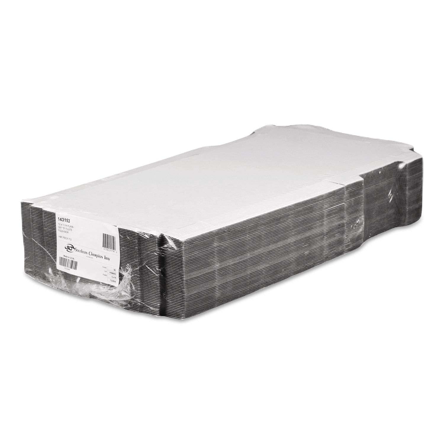 Lock-Corner Pizza Boxes, 12 X 12 X 1.75, White/Kraft, Paper, 50/Carton