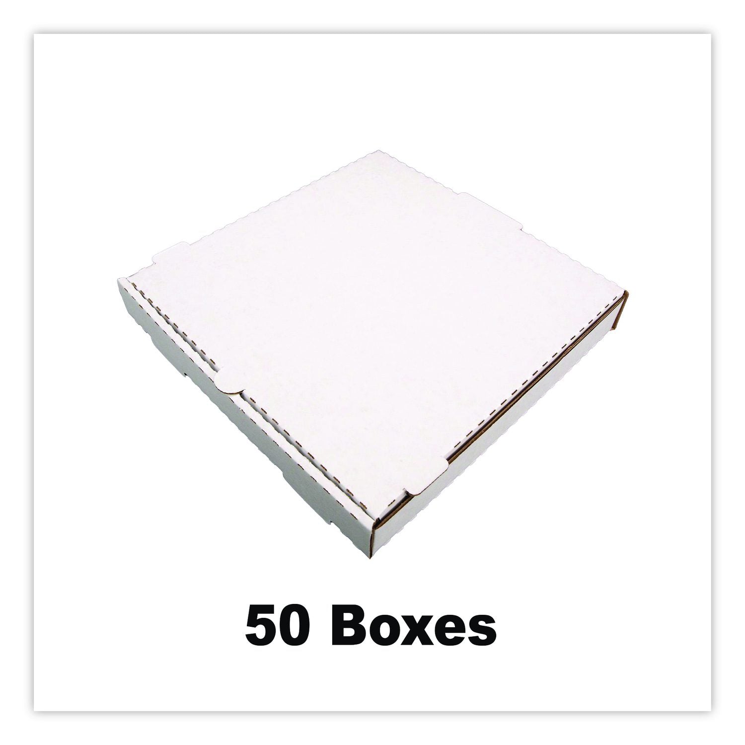 Lock-Corner Pizza Boxes, 12 X 12 X 1.75, White/Kraft, Paper, 50/Carton