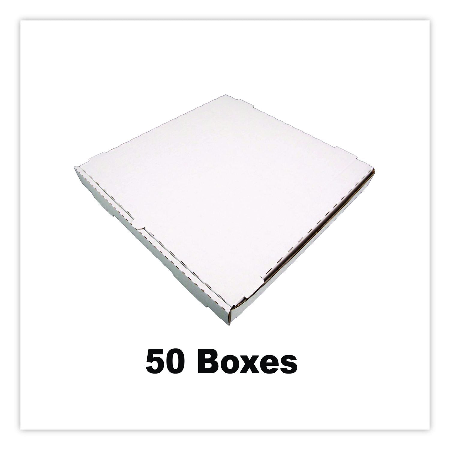 Lock-Corner Pizza Boxes, 14 X 14 X 1.75, White/Kraft, Paper, 50/Carton
