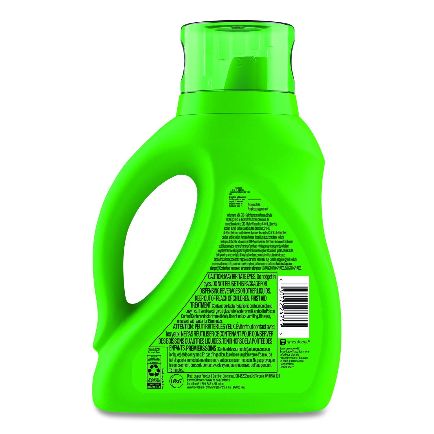 Liquid Laundry Detergent, Gain Original Scent, 41 Oz Bottle, 6/Carton