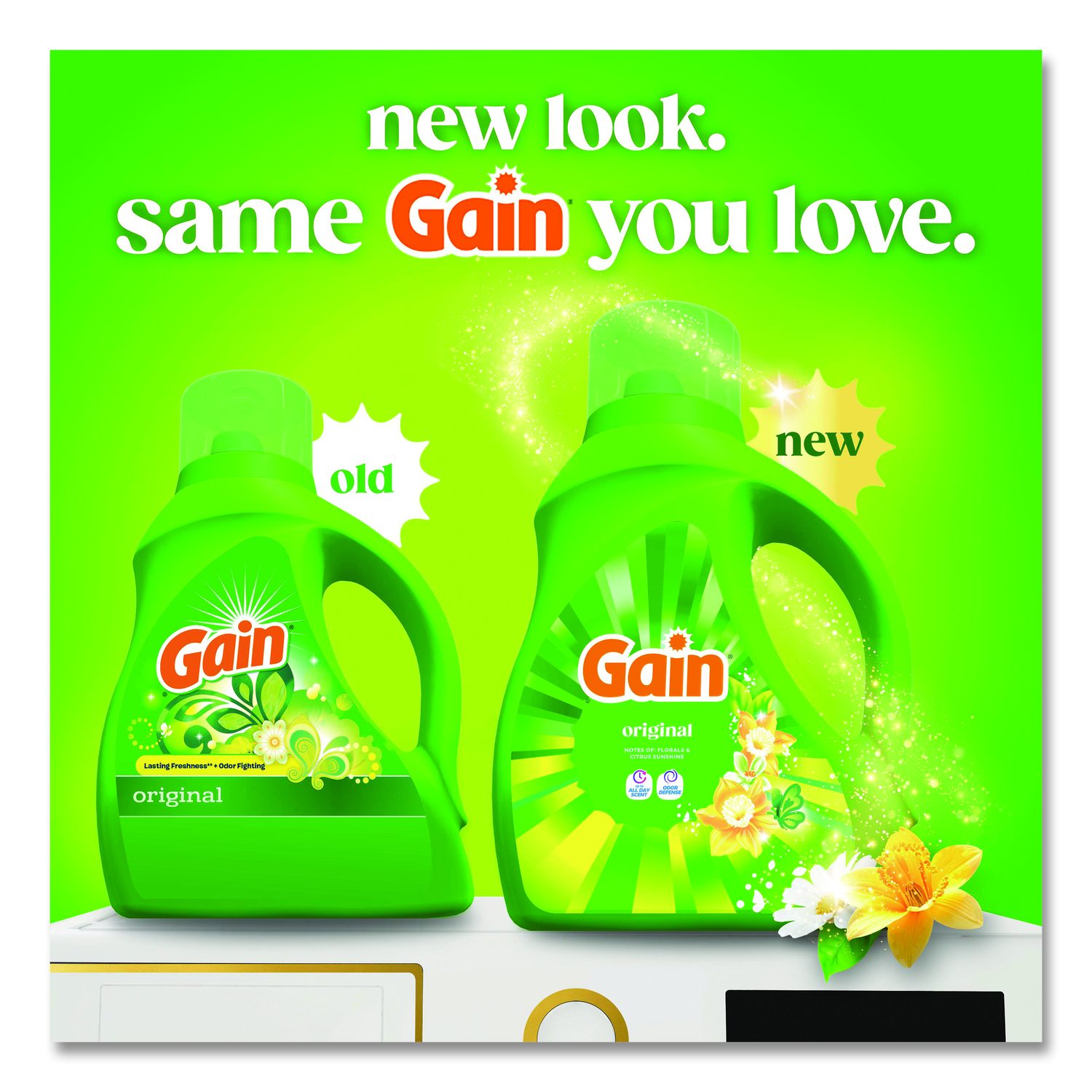 Liquid Laundry Detergent, Gain Original Scent, 41 Oz Bottle, 6/Carton