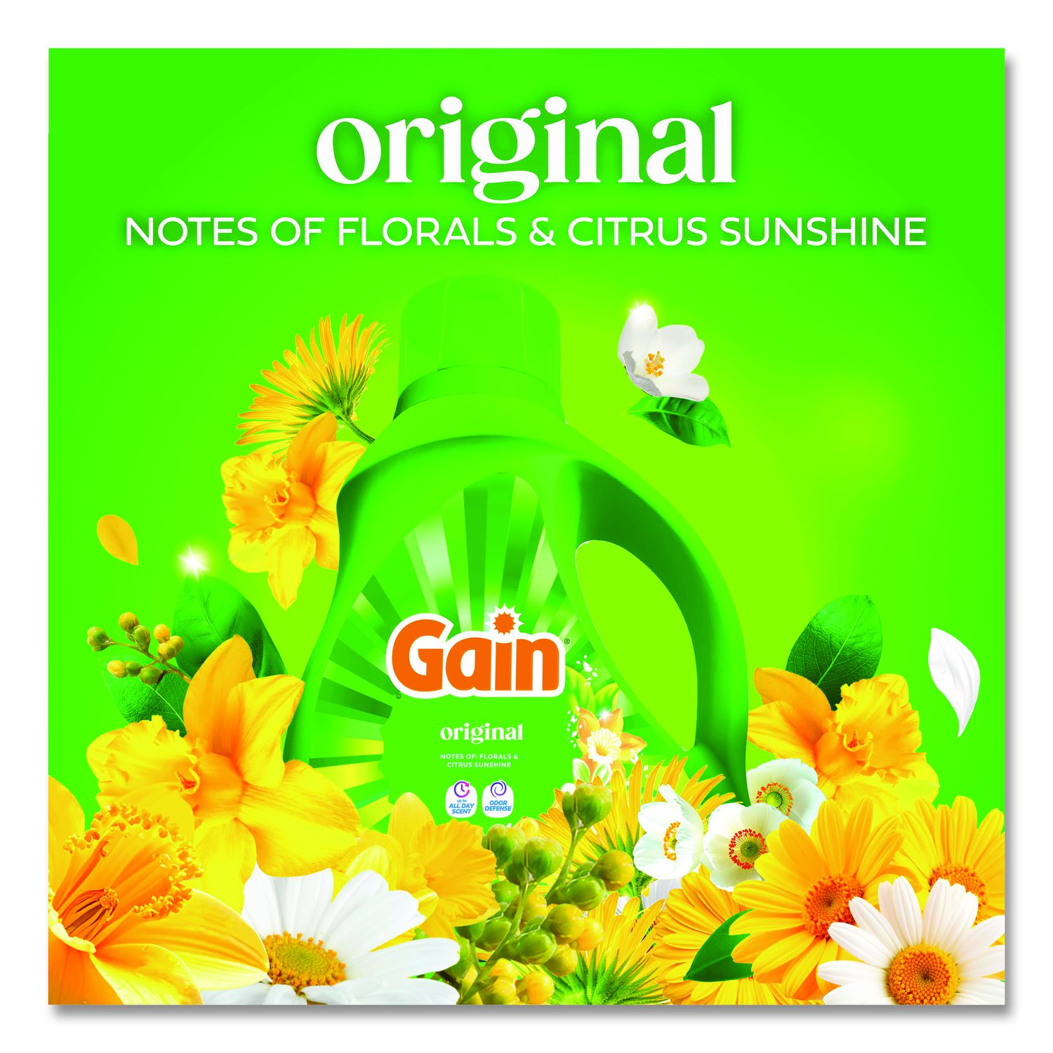 Liquid Laundry Detergent, Gain Original Scent, 41 Oz Bottle, 6/Carton