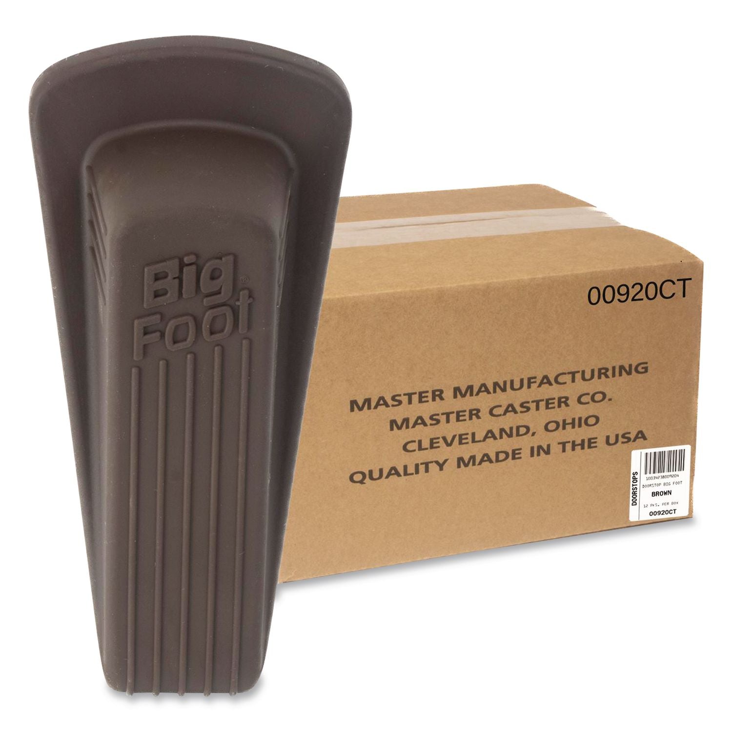 Big Foot Doorstop, Brown, 12/Carton