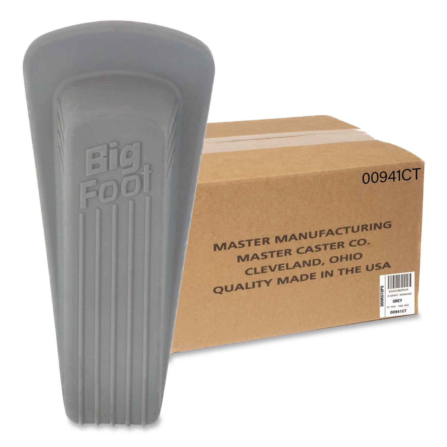 Big Foot Doorstop, Gray, 12/Carton
