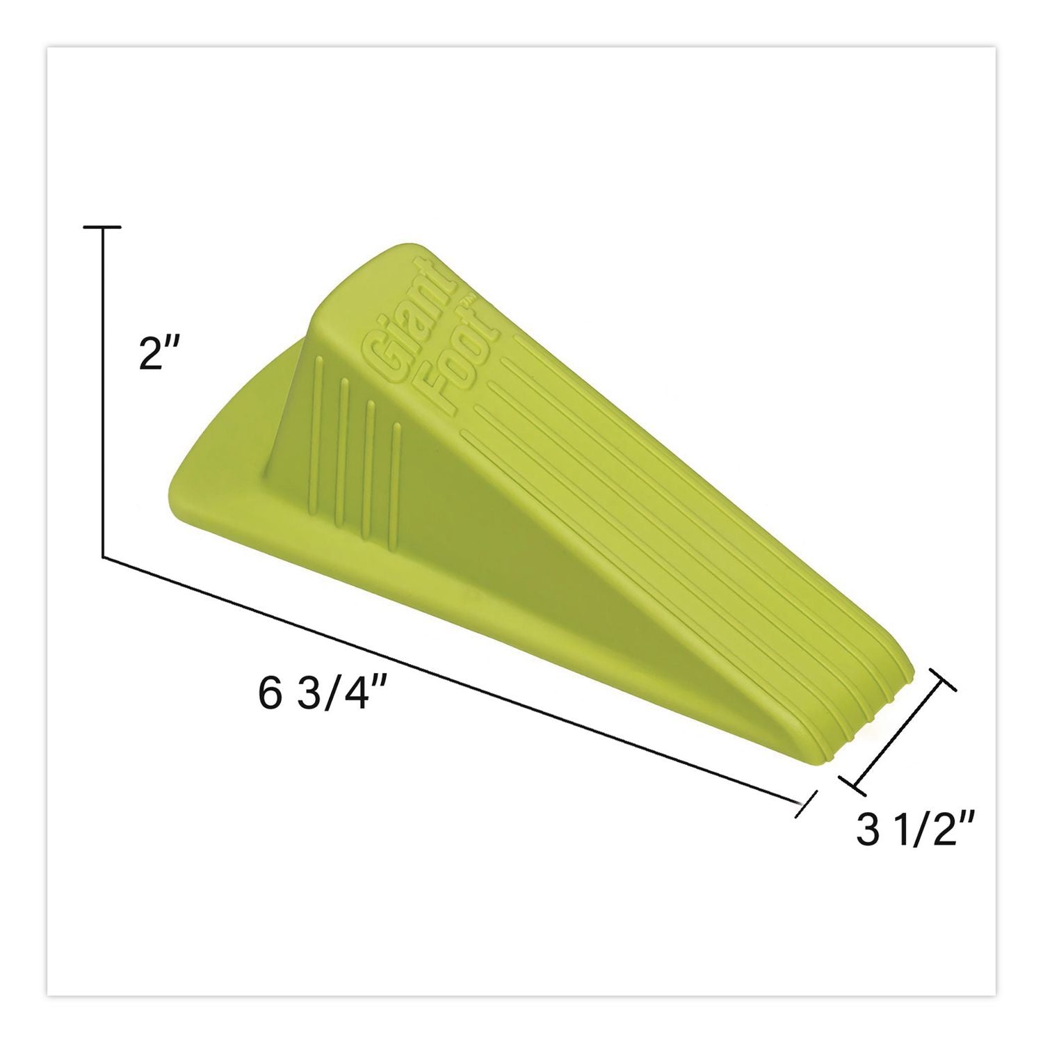 Giant Foot Doorstop, Safety Green, 6/Carton