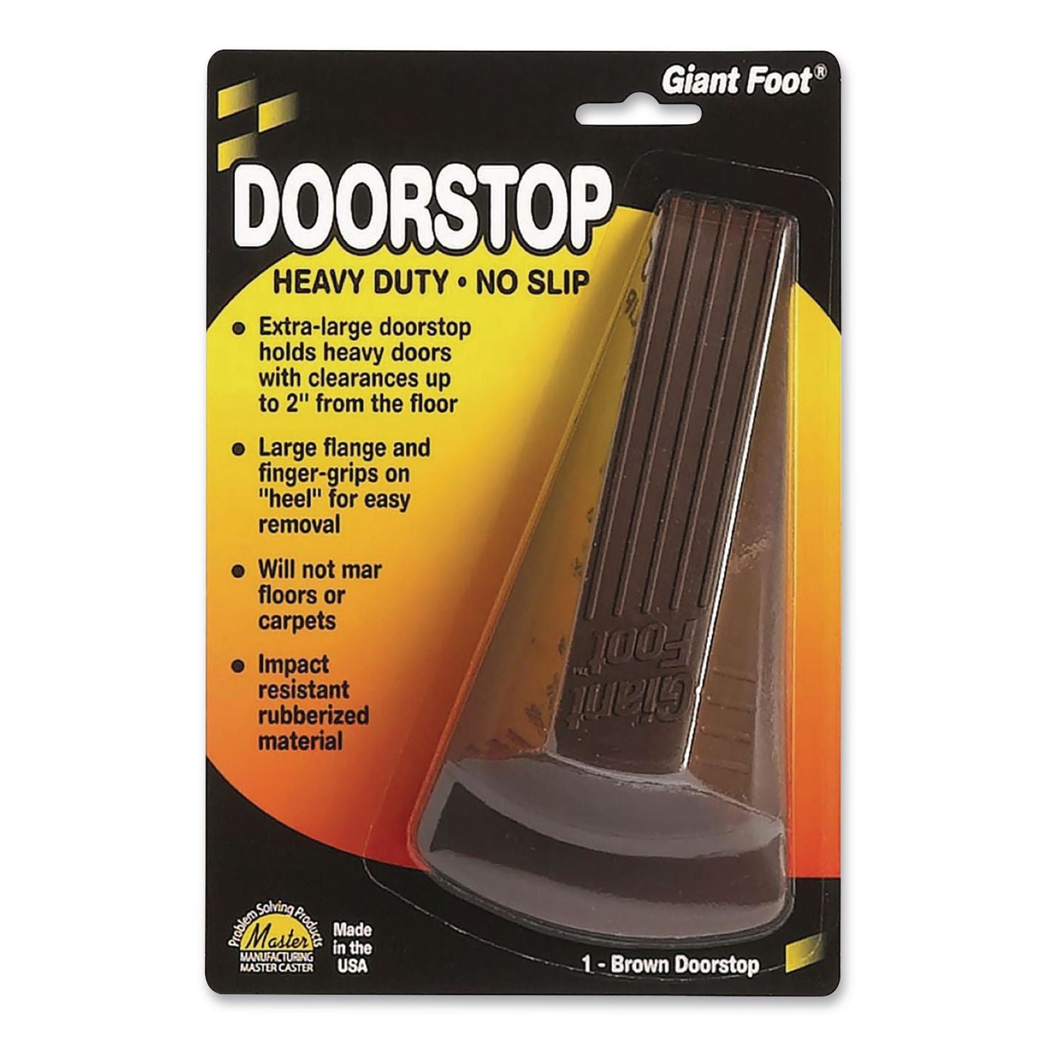 Giant Foot Doorstop, Brown, 6/Carton