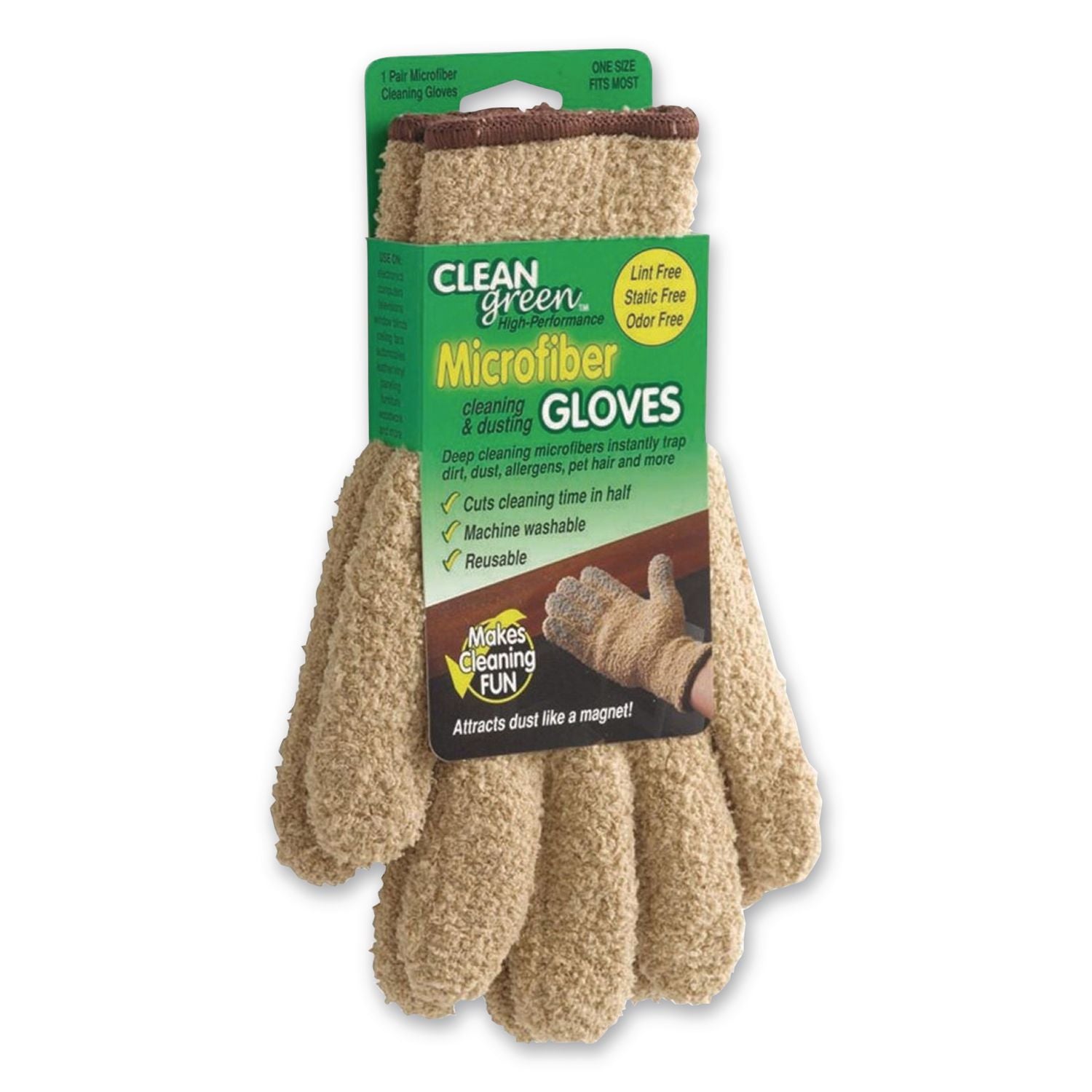 Cleengreen Microfiber Cleaning And Dusting Gloves, 6 Pairs/Carton
