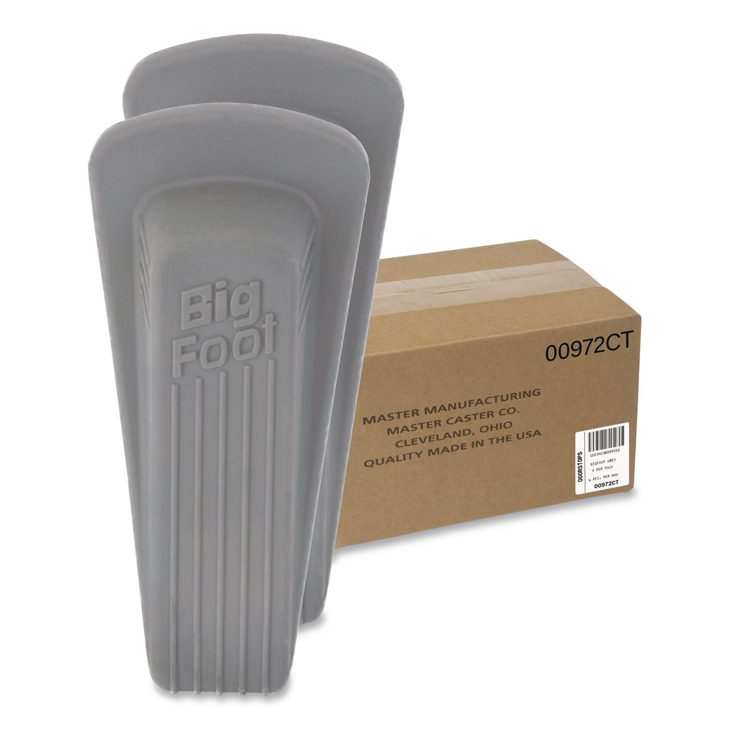 Big Foot Doorstop, Gray, 2/Pack, 6 Packs/Carton