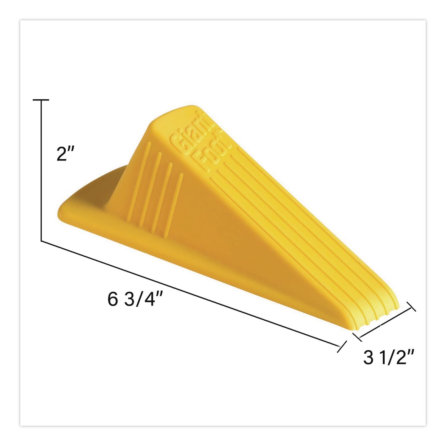Giant Foot Magnetic Doorstop, Magnetic/Wedge, Safety Yellow, 6/Carton