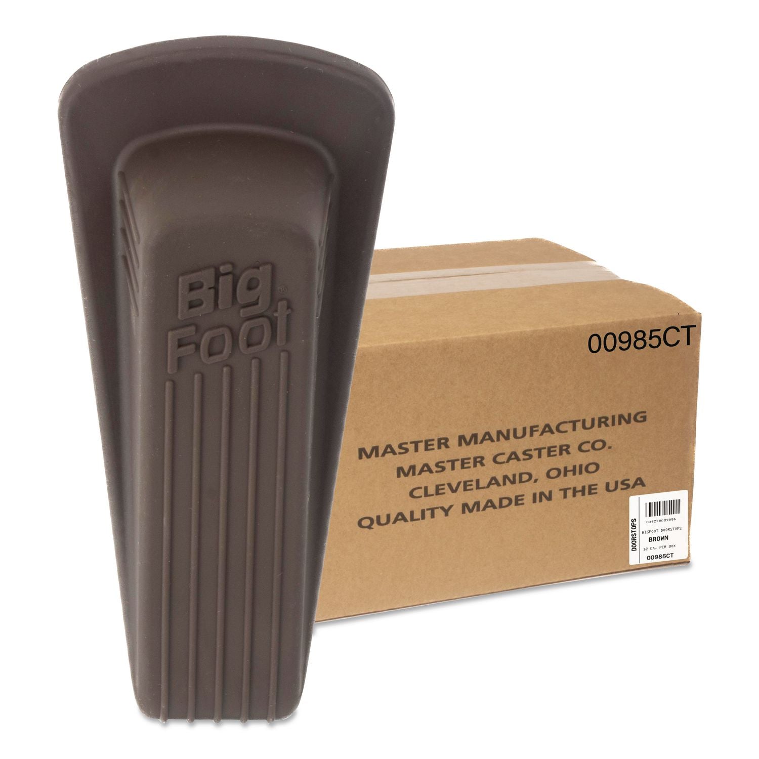 Big Foot Doorstop, Brown, Bulk Pack, 12/Carton