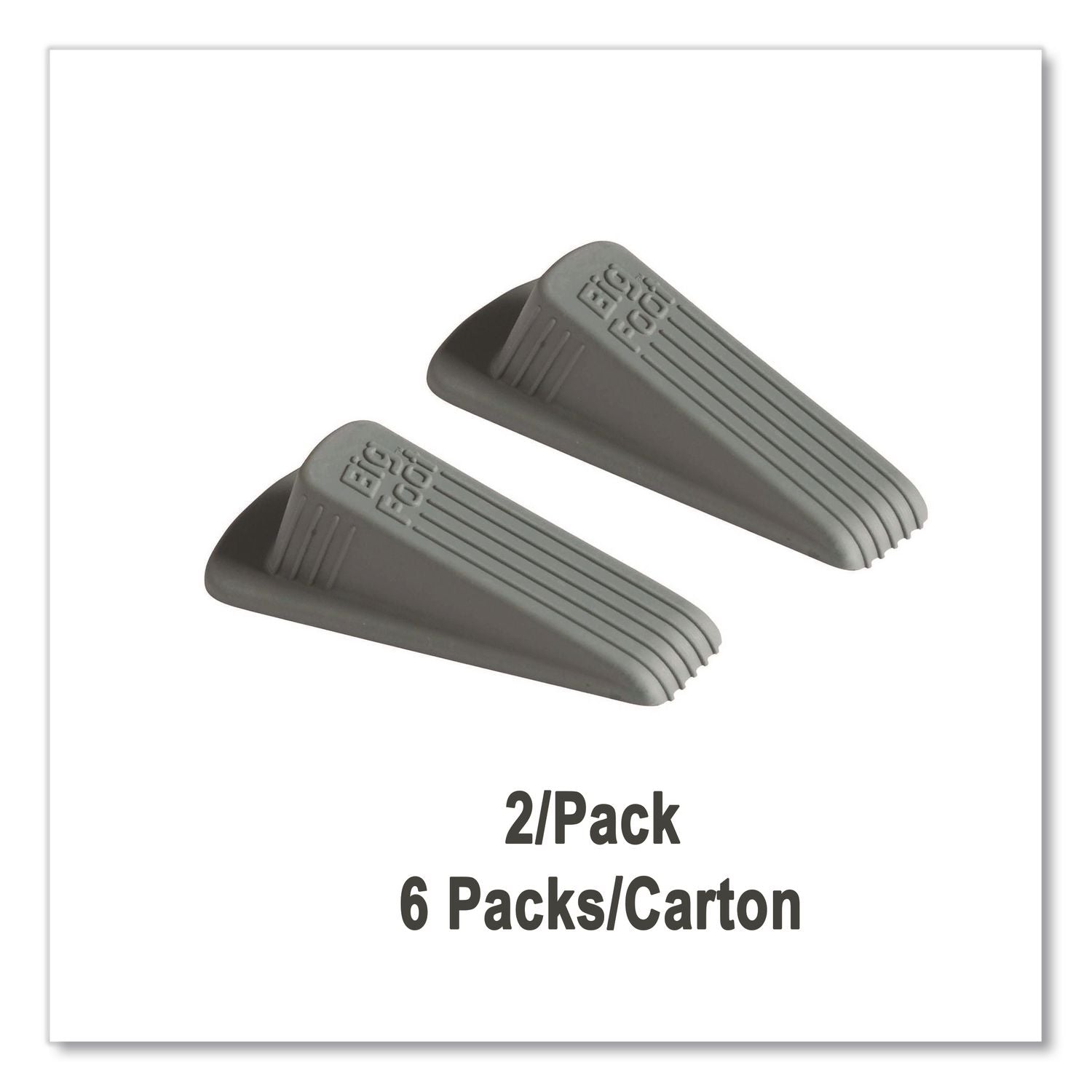 Big Foot Doorstop, Gray, 2/Pack, 6 Packs/Carton