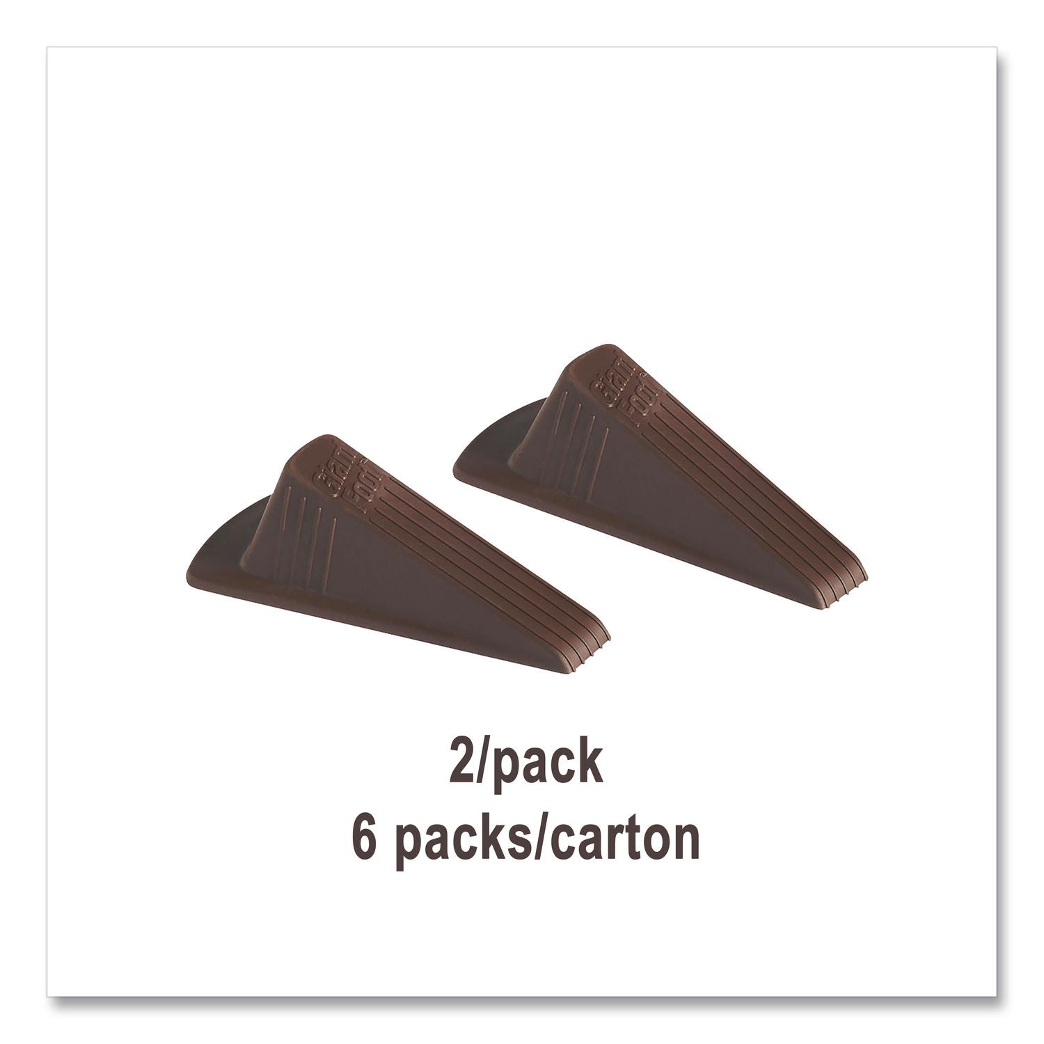 Giant Foot Doorstop, Wedge, Brown, 2/Pack, 6 Packs/Carton