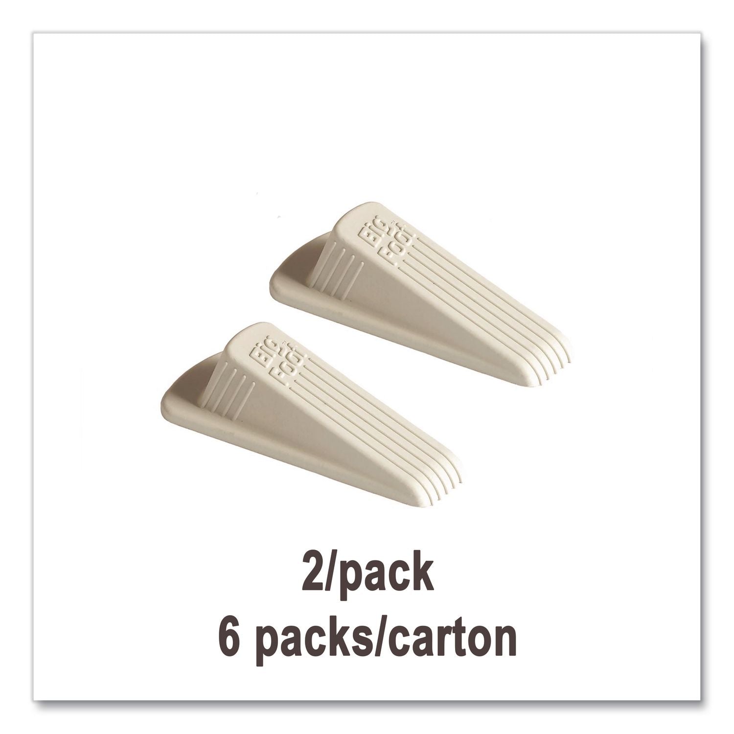 Big Foot Doorstop, Wedge, Beige, 2/Pack, 6 Packs/Carton