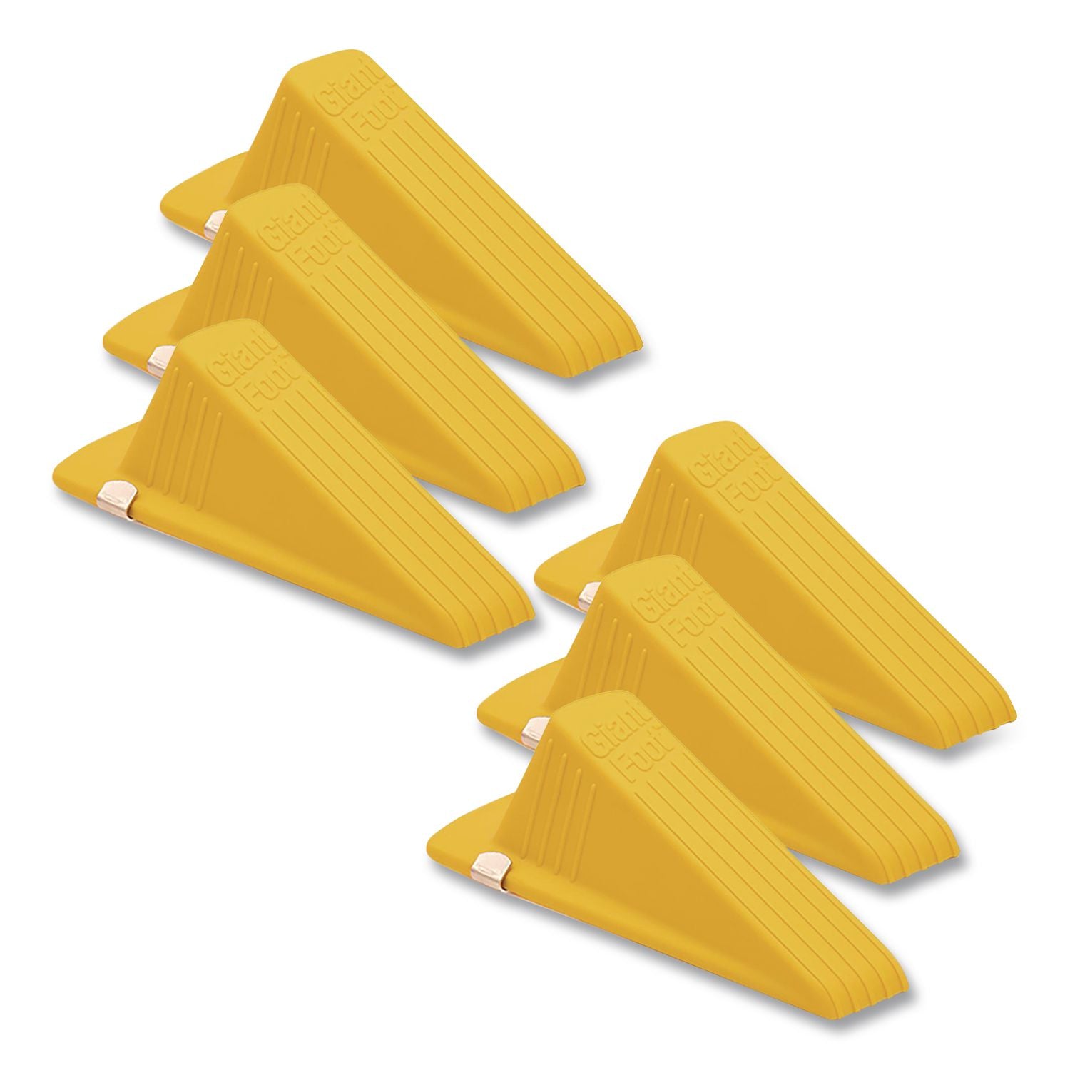 Giant Foot Magnetic Doorstop, Magnetic/Wedge, Safety Yellow, 6/Carton