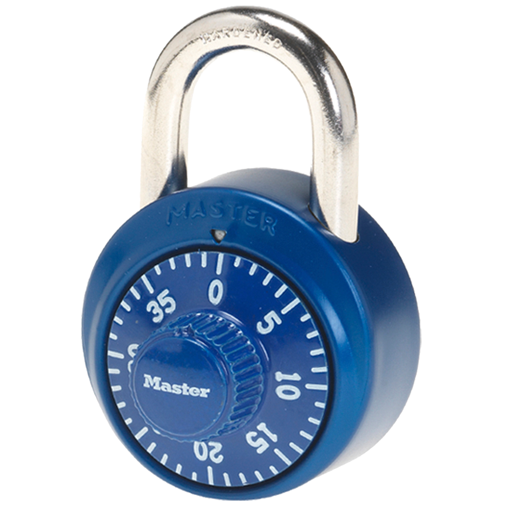 1-7/8in (48mm) Wide Combination Dial Padlock with Aluminum Cover; Assorted Colors