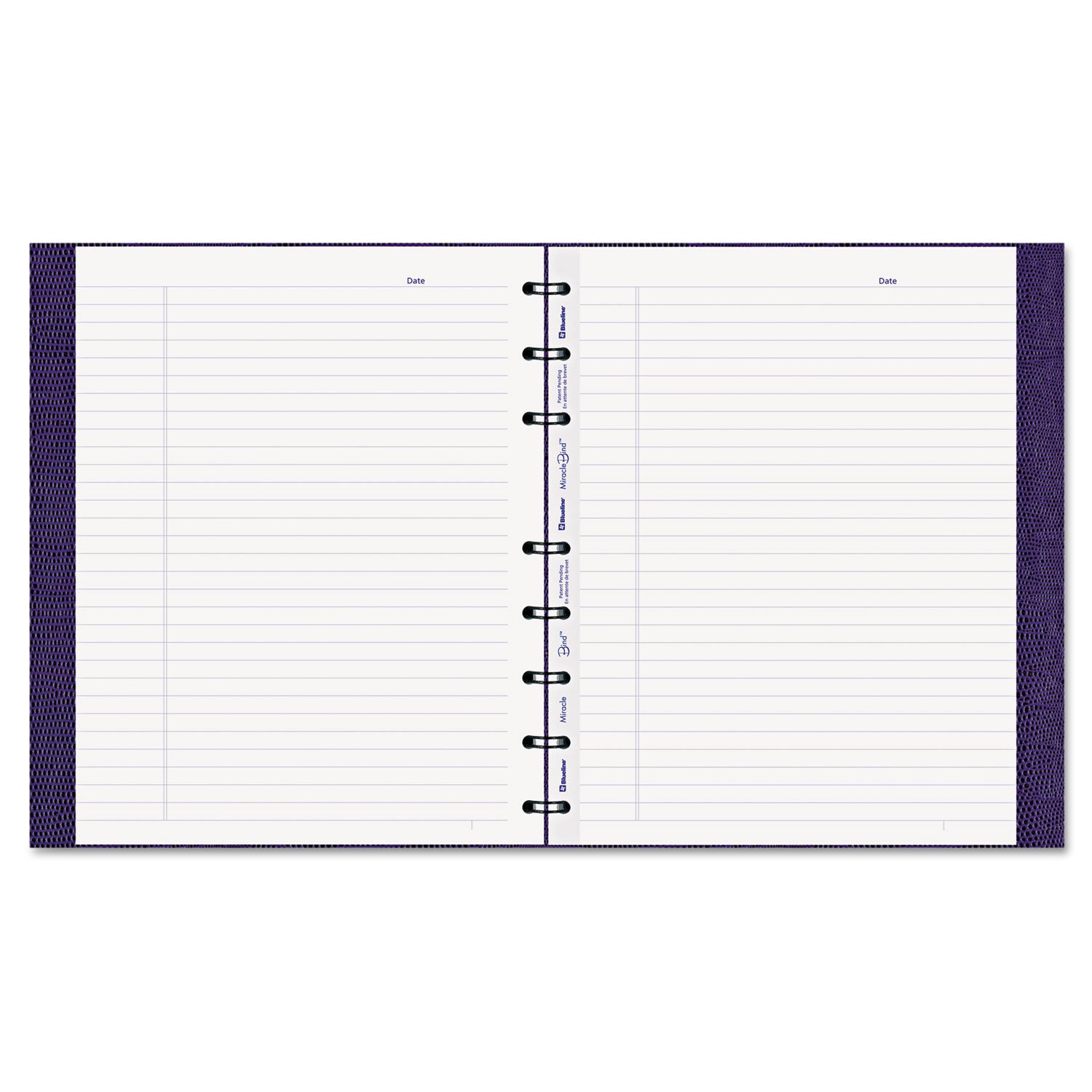 MiracleBind Notebook, 1-Subject, Medium/College Rule, Purple Cover, (75) 9.25 x 7.25 Sheets