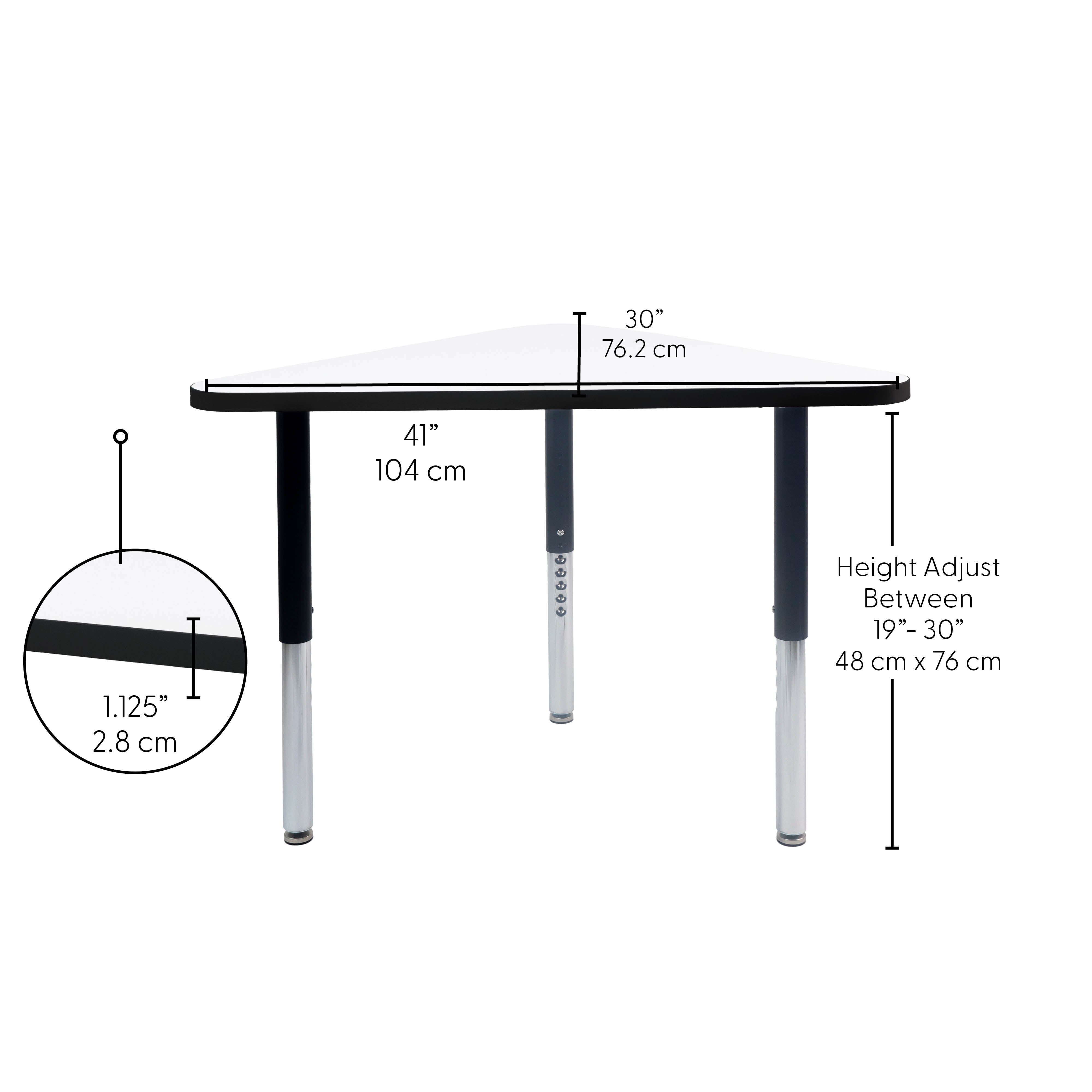 TF Triangle 30x41 Super Leg HPL 4pk / Dry Erase-Black