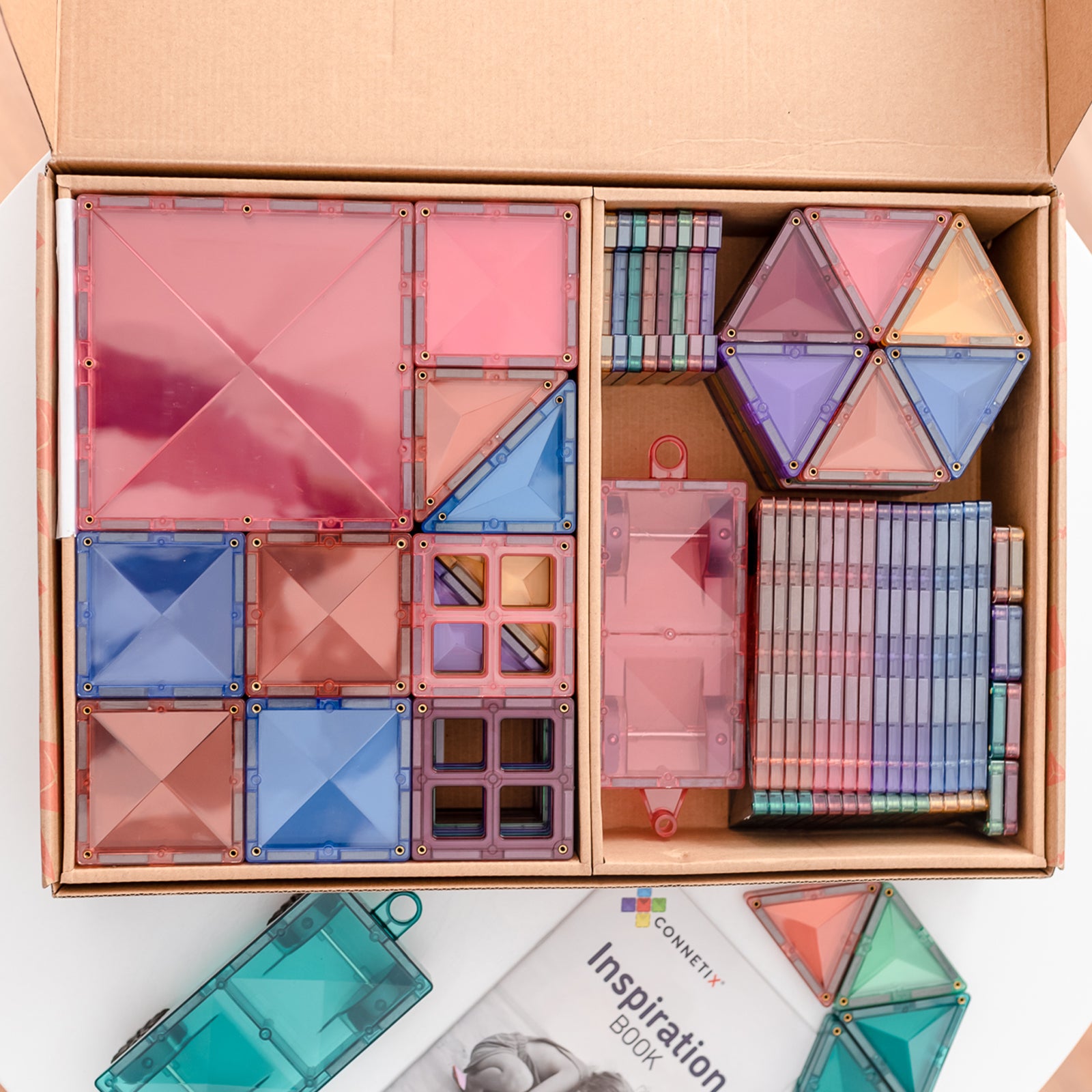 Magnetic Tiles Pastel Mega Pack, 202 Pieces