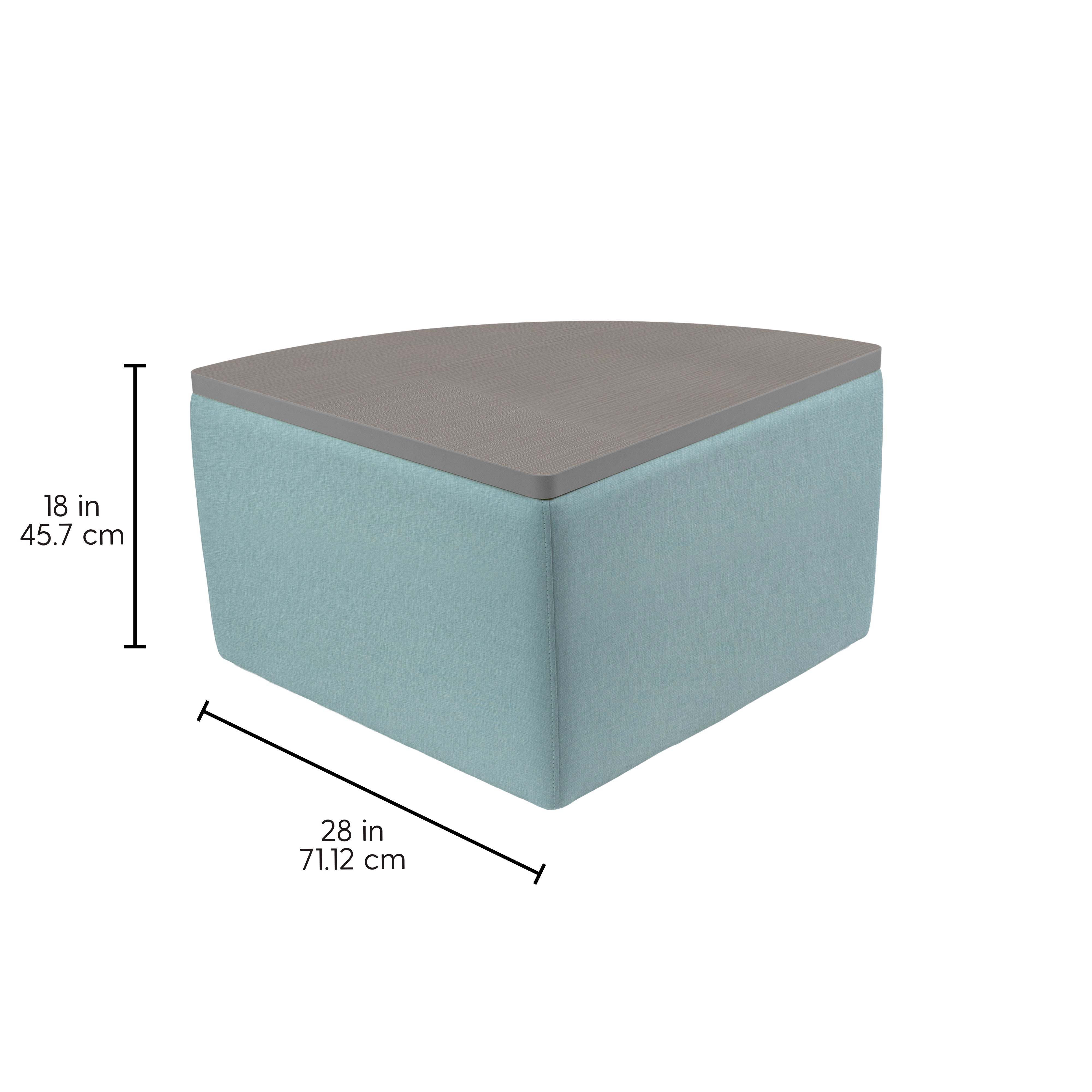 UPH Ottoman Table Top Pie 18H / 145 Blue Print - Cosmic Strandz-Graphite
