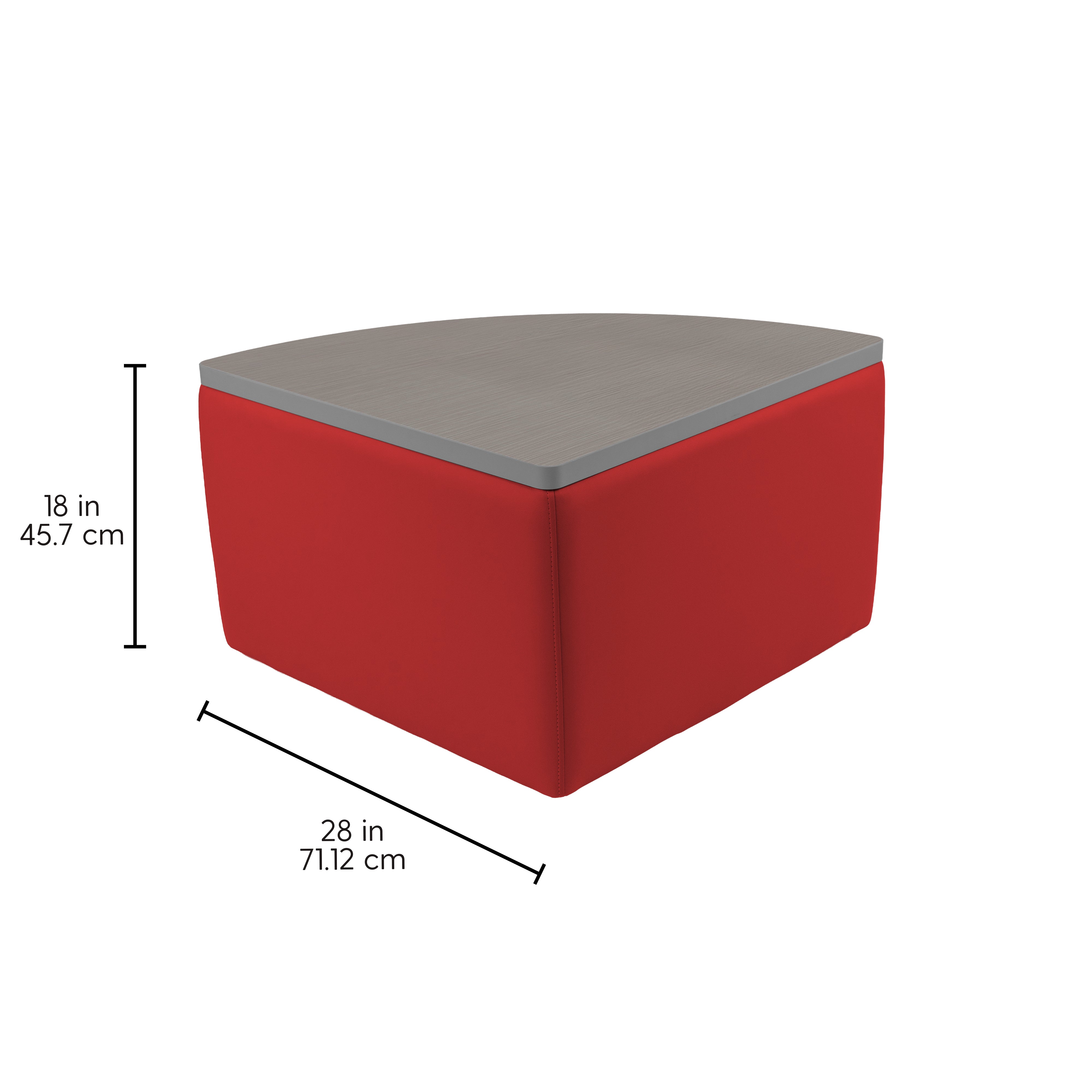 UPH Ottoman Table Top Pie 18H / 186 Red - Cosmic Strandz-Graphite