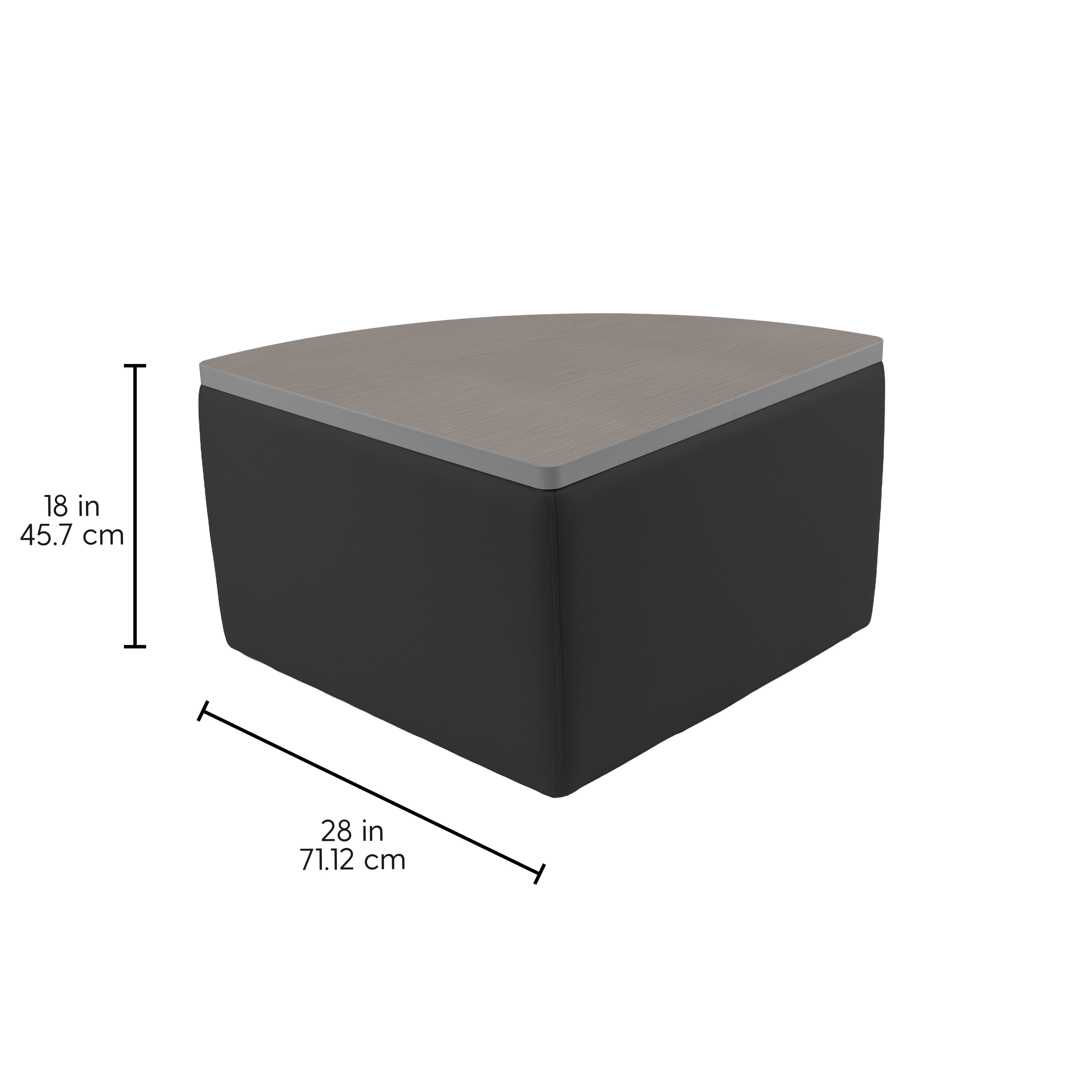UPH Ottoman Table Top Pie 18H / Black - Cosmic Strandz-Graphite