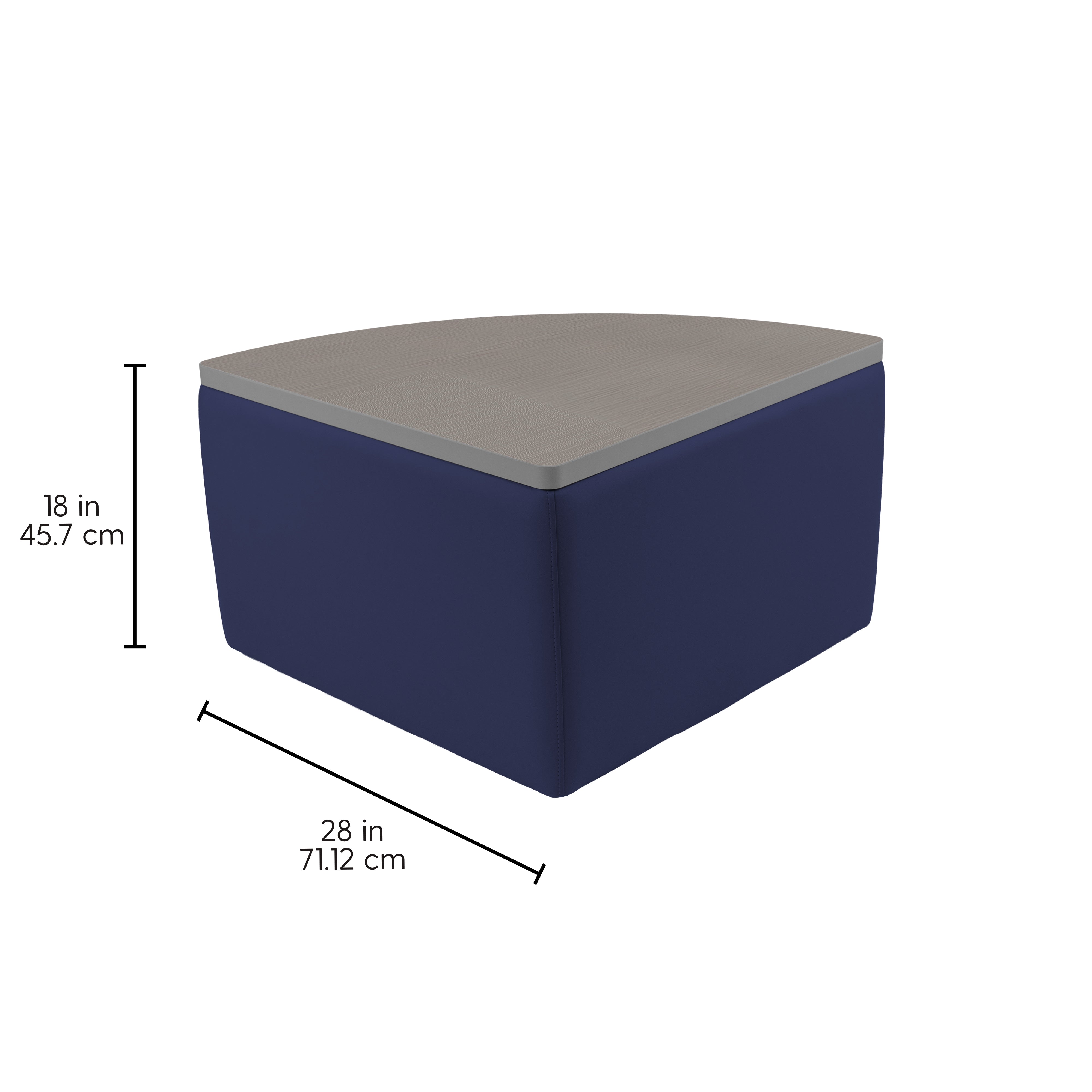 UPH Ottoman Table Top Pie 18H / Navy - Cosmic Strandz-Graphite