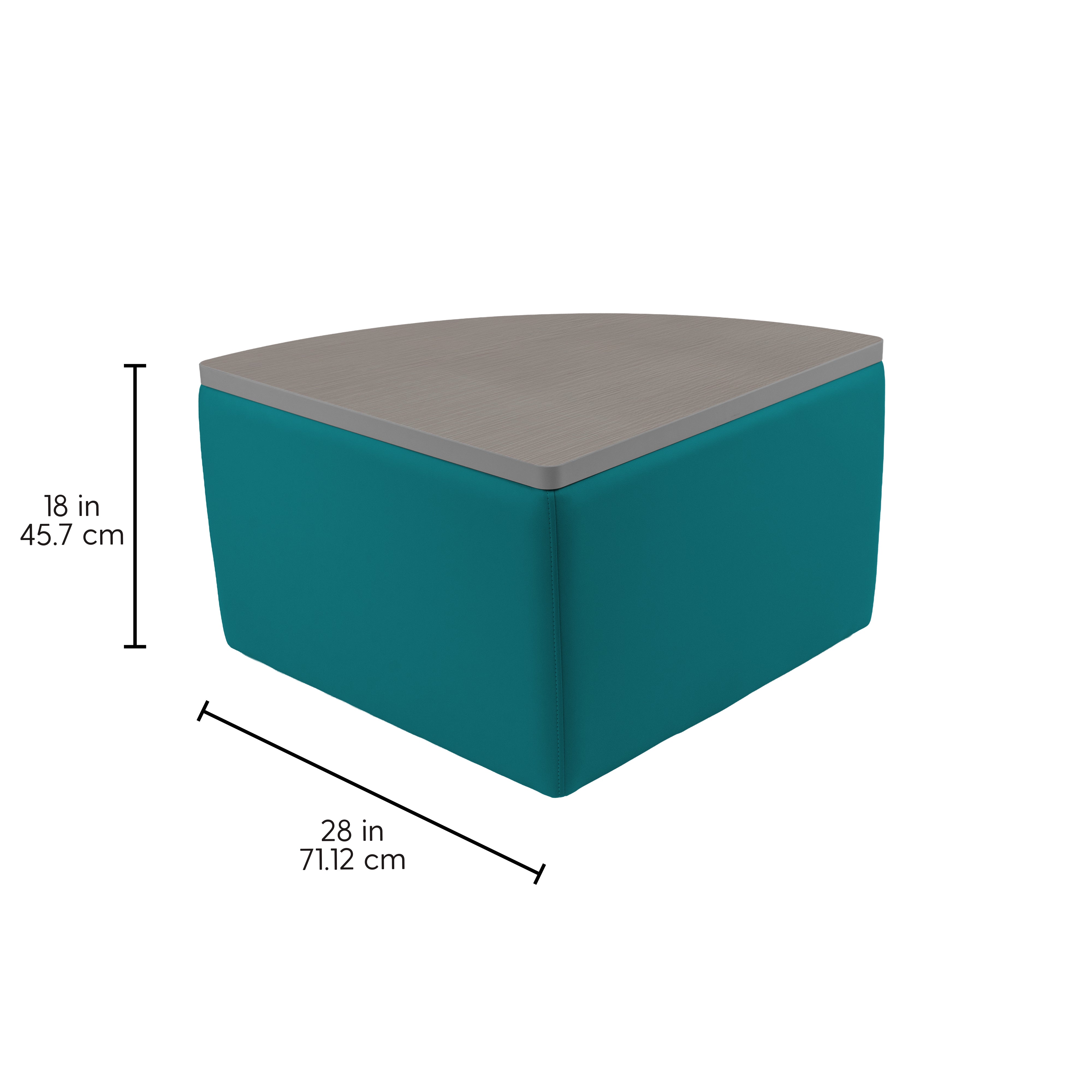 UPH Ottoman Table Top Pie 18H / Teal - Cosmic Strandz-Graphite