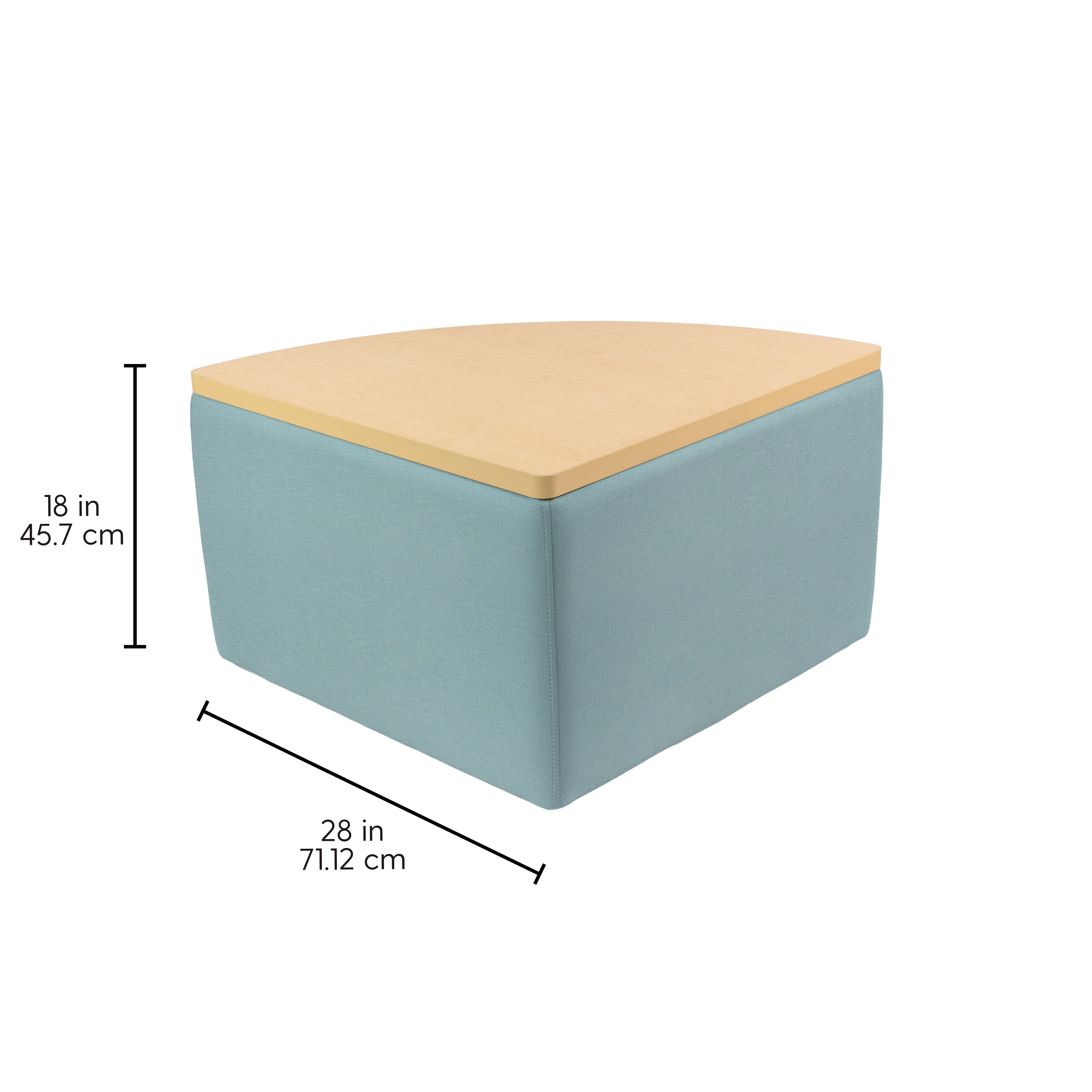 UPH Ottoman Table Top Pie 18H / 145 Blue Print - Maple-Maple