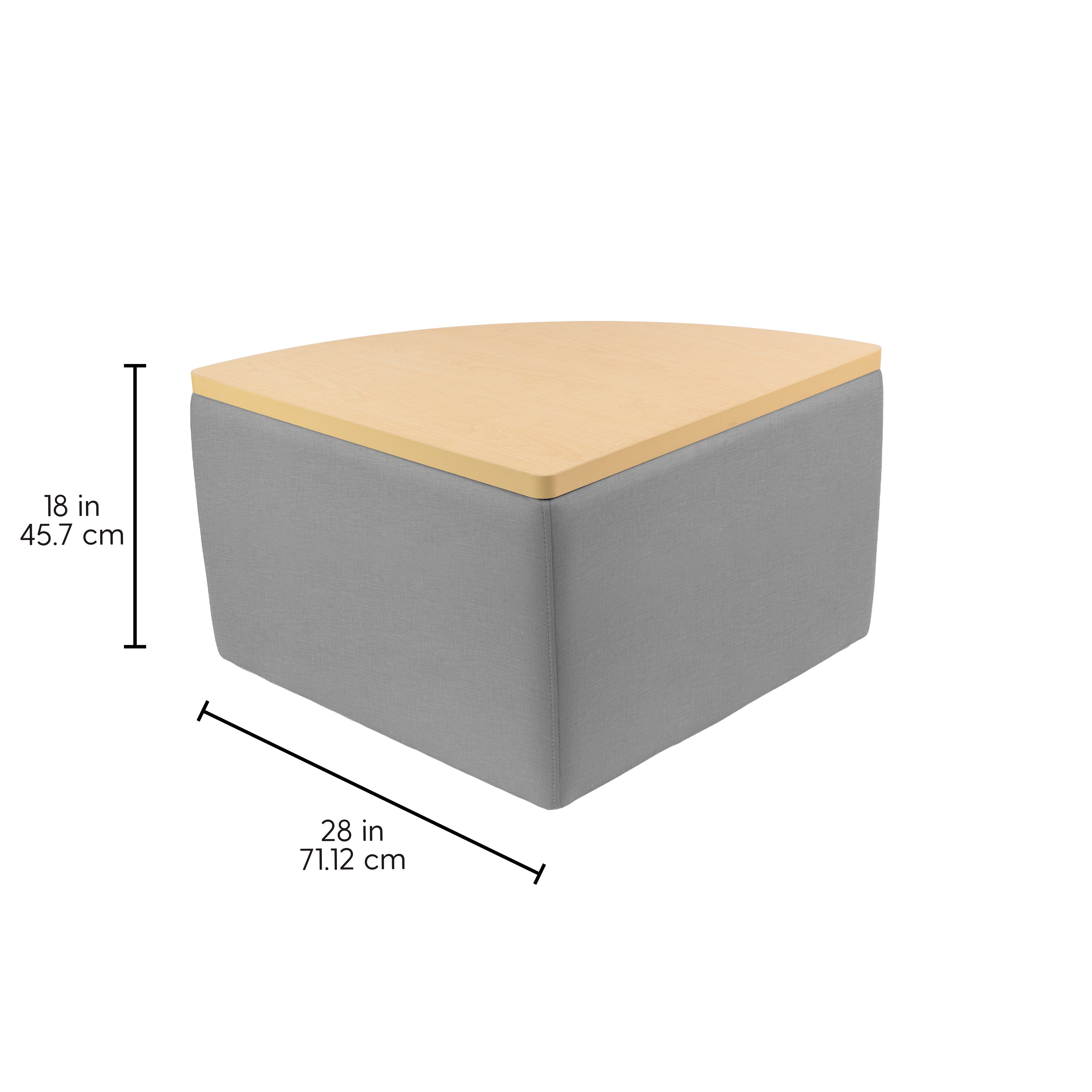 UPH Ottoman Table Top Pie 18H / 162 Gray Print - Maple-Maple