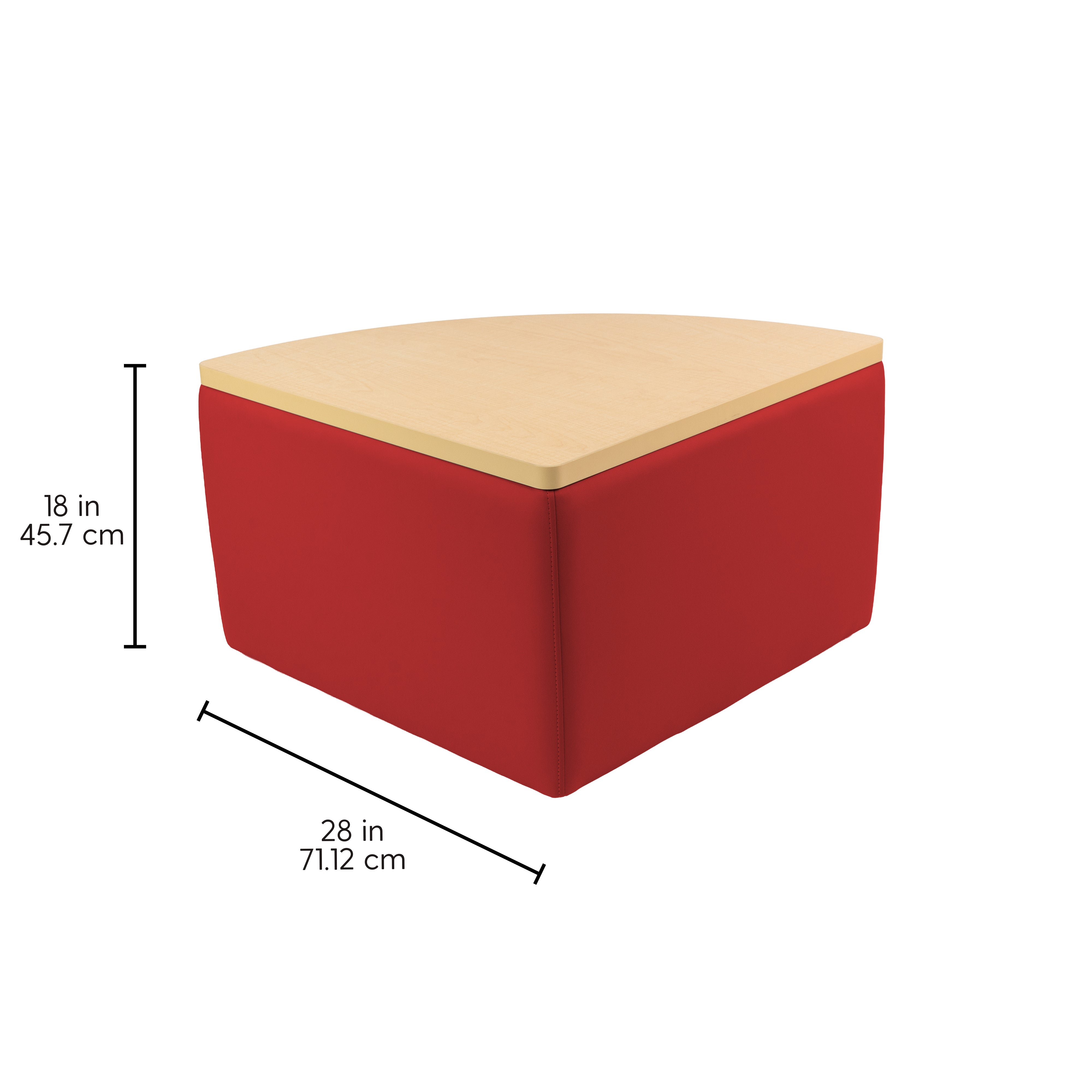 UPH Ottoman Table Top Pie 18H / 186 Red - Maple-Maple