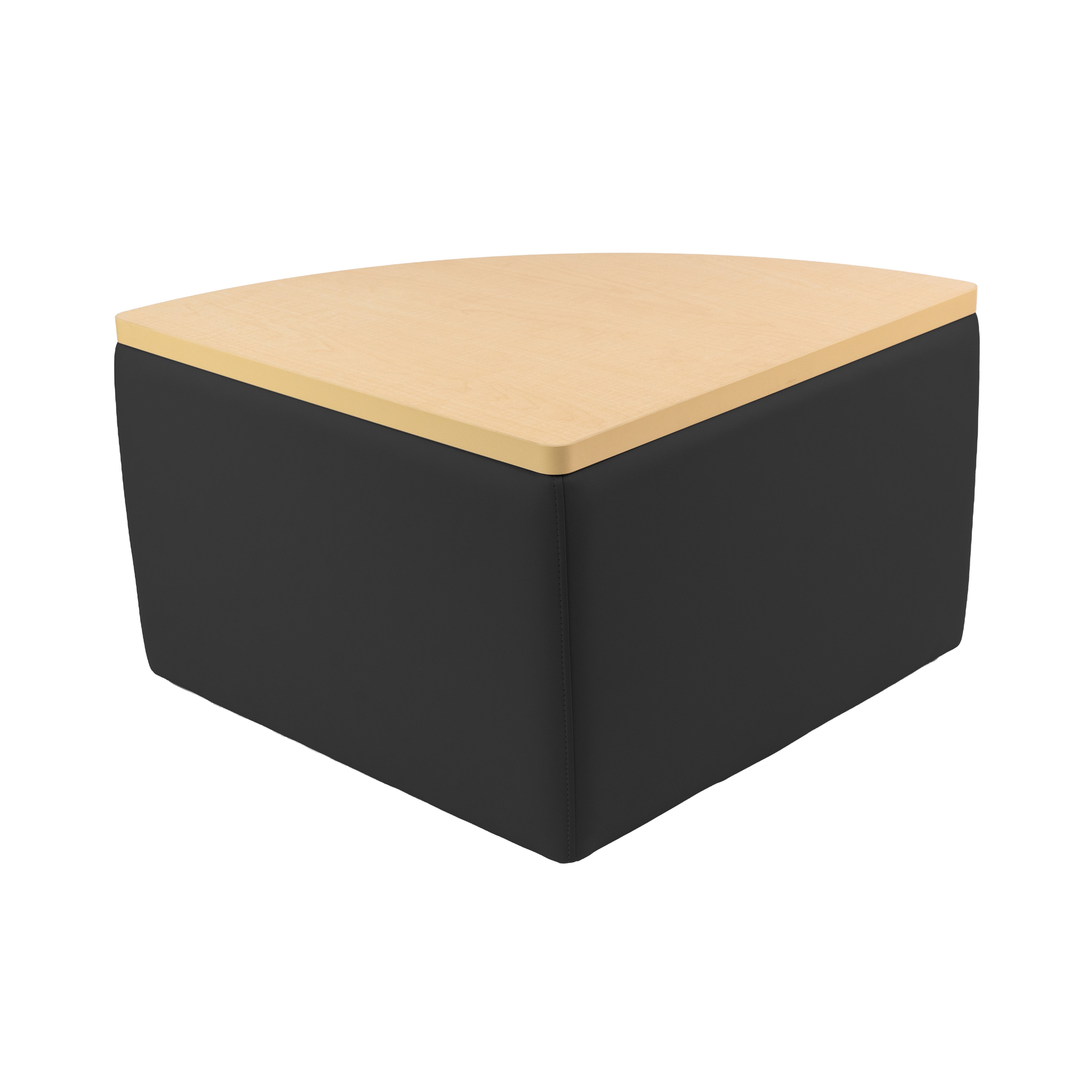 UPH Ottoman Table Top Pie 18H / Black - Maple-Maple