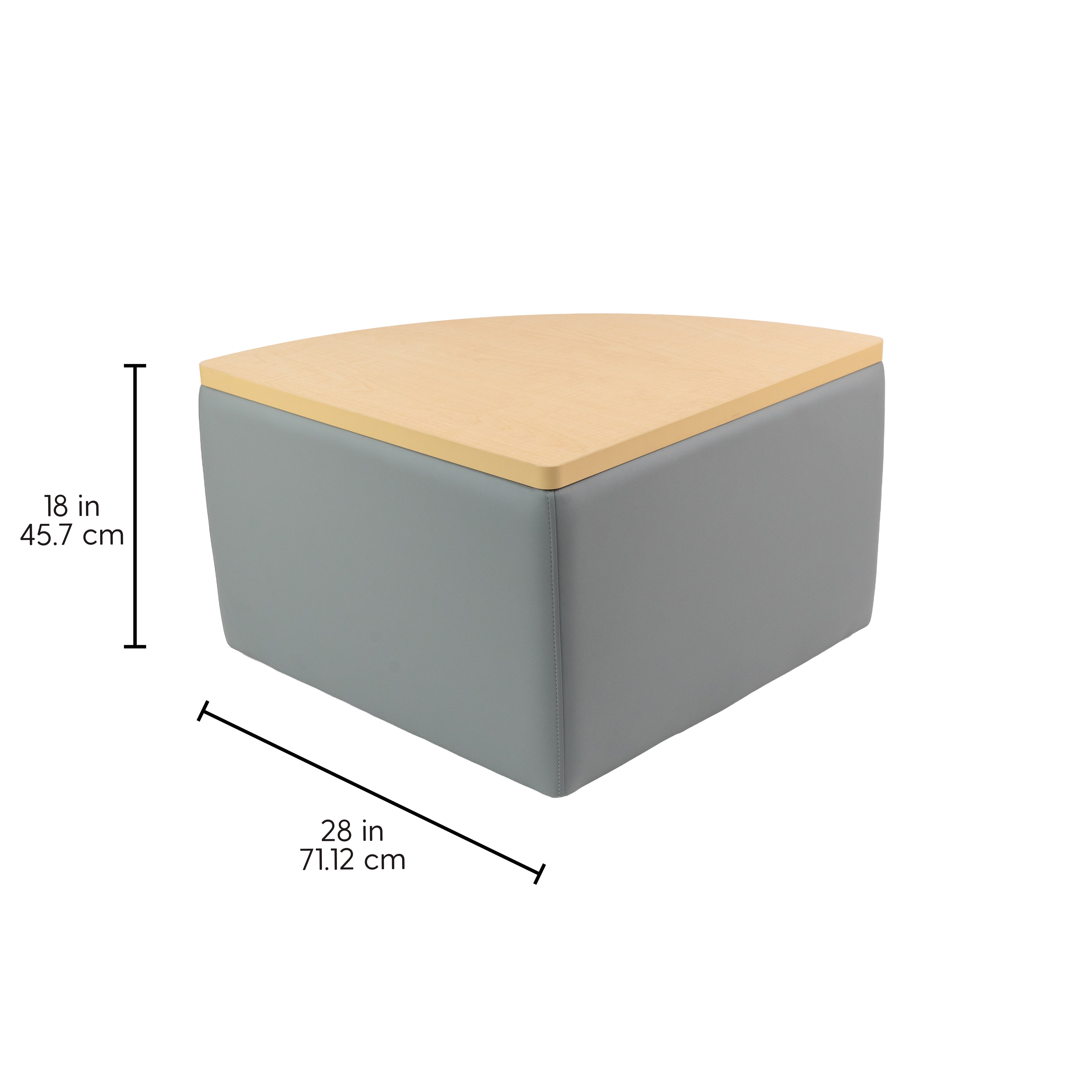 UPH Ottoman Table Top Pie 18H / Gray - Maple-Maple