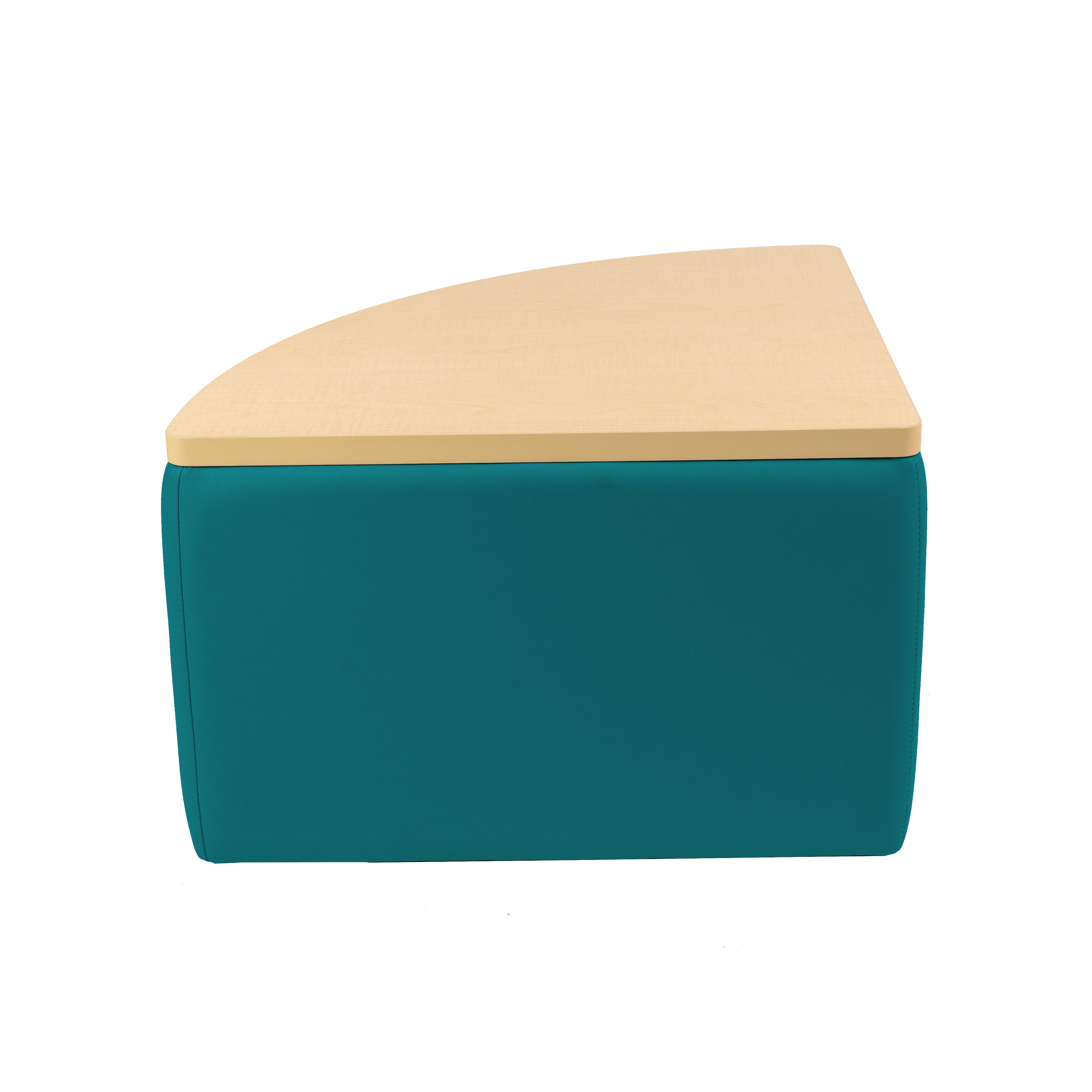 UPH Ottoman Table Top Pie 18H / Teal - Maple-Maple