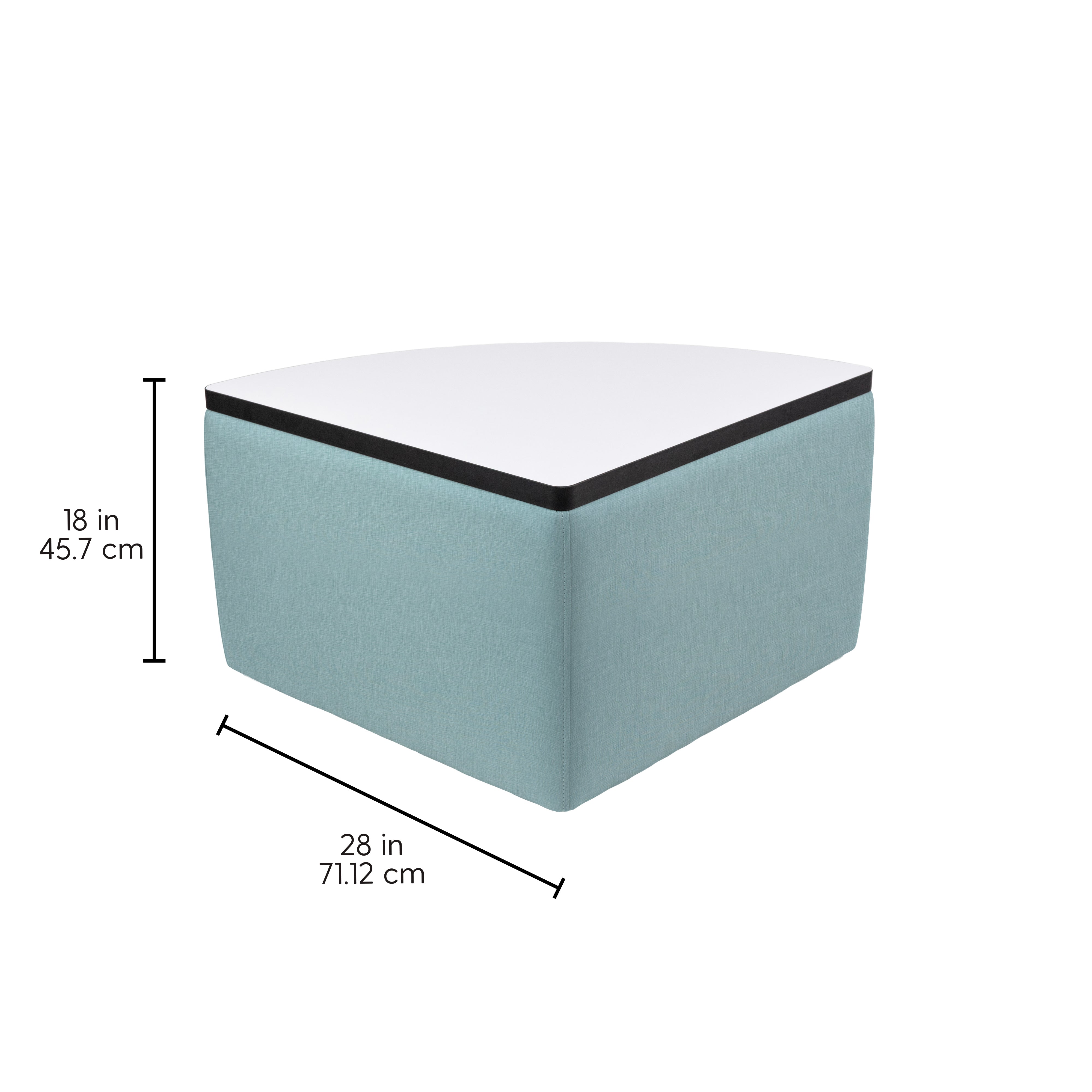 UPH Ottoman Table Top HPL Pie 18H / 145 Blue Print - Dry Erase-Black