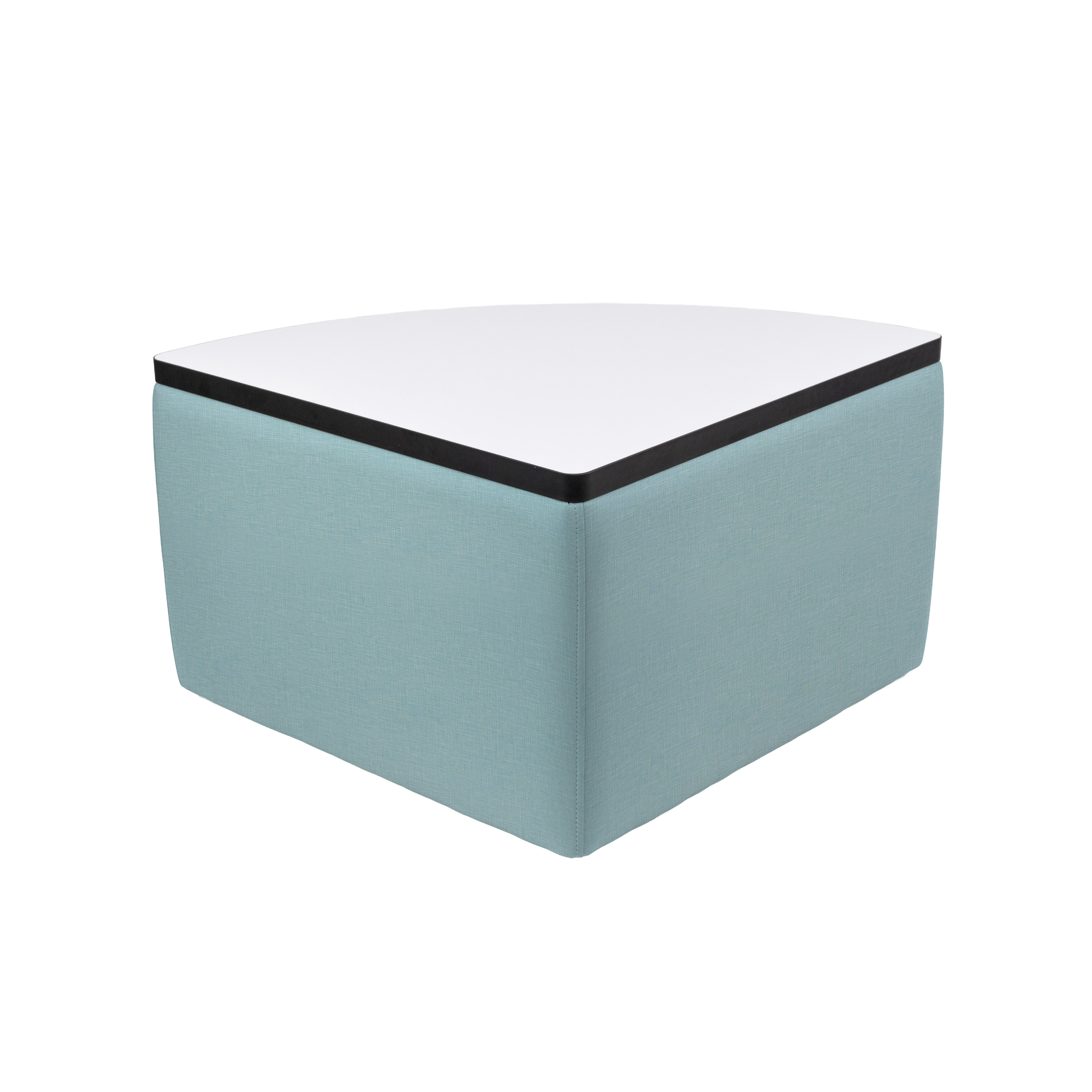 UPH Ottoman Table Top HPL Pie 18H / 145 Blue Print - Dry Erase-Black