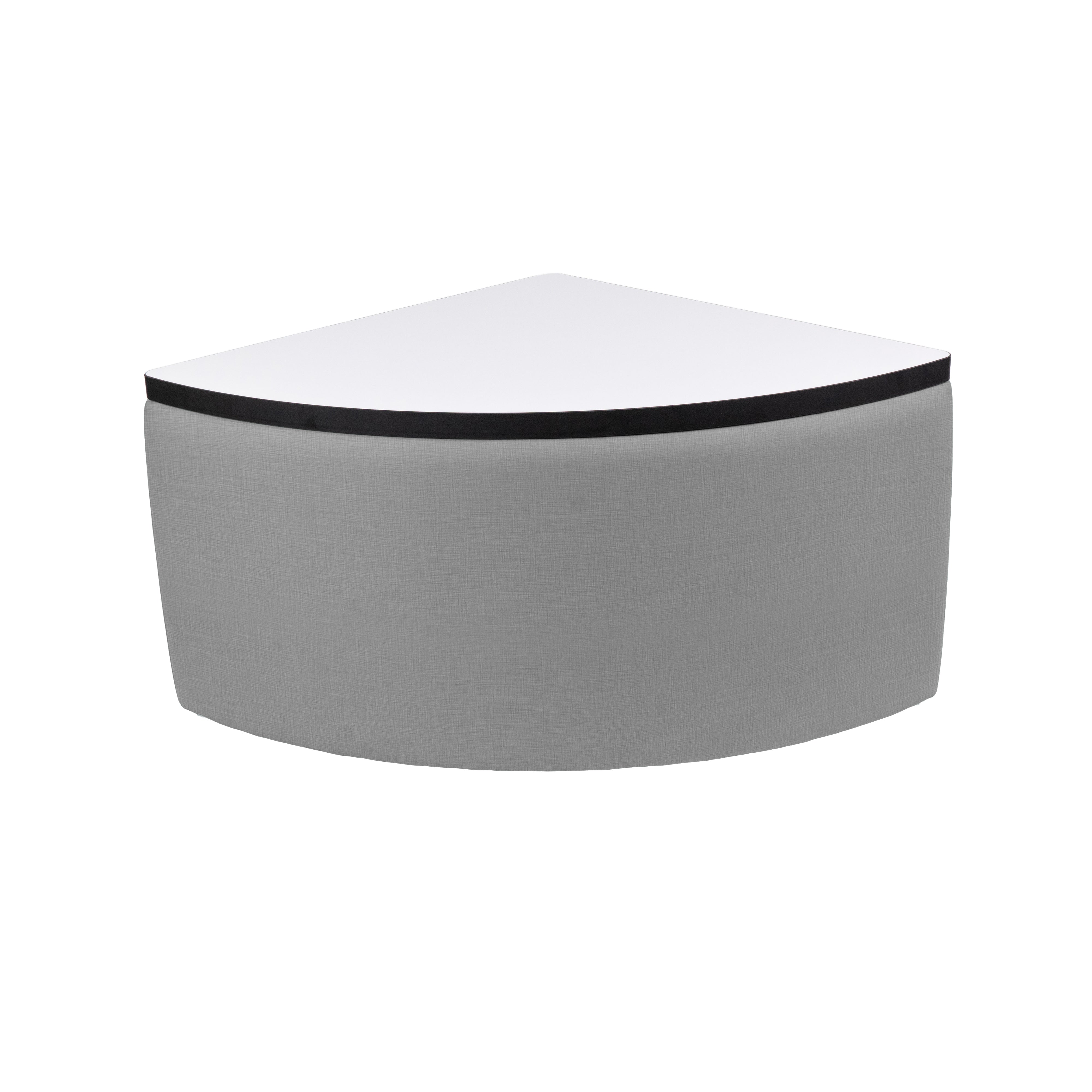 UPH Ottoman Table Top HPL Pie 18H / 162 Gray Print - Dry Erase-Black
